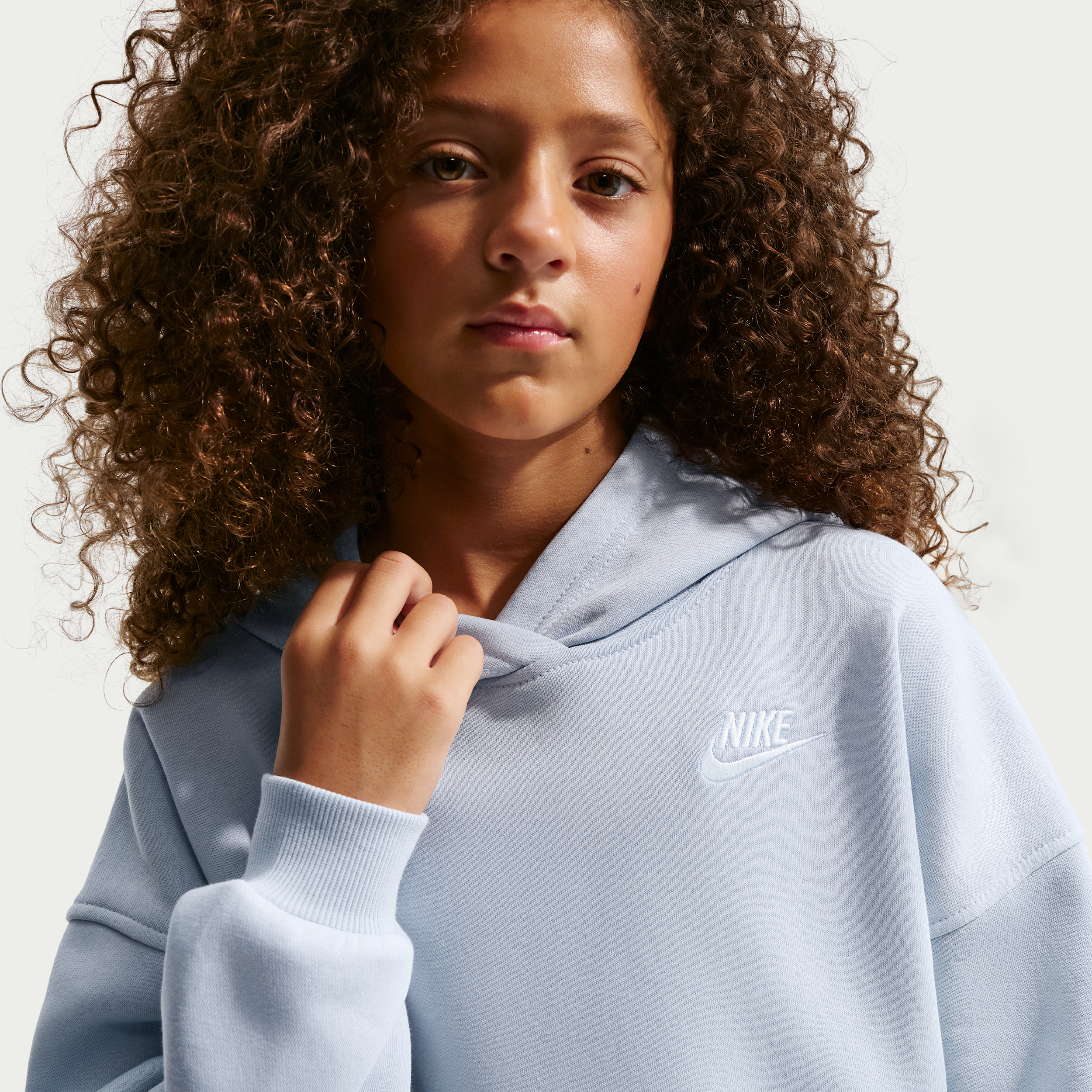 Thumbnail - Nike Club Fleece Oversize-Hoodie (ältere Kinder) - Grau