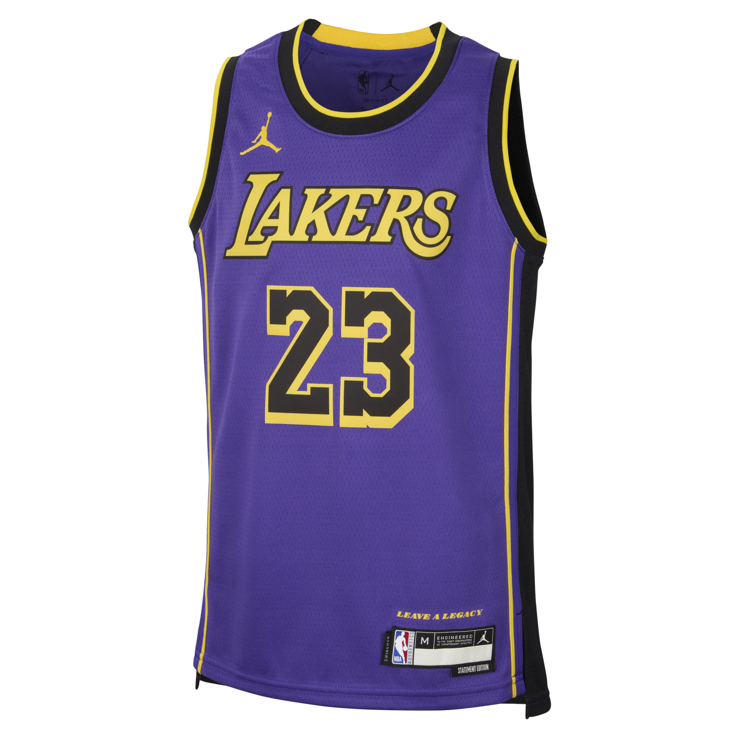 Jordan LeBron James Los Angeles Lakers Statement Edition Swingman NBA-jersey met Dri-FIT voor jongens Paars