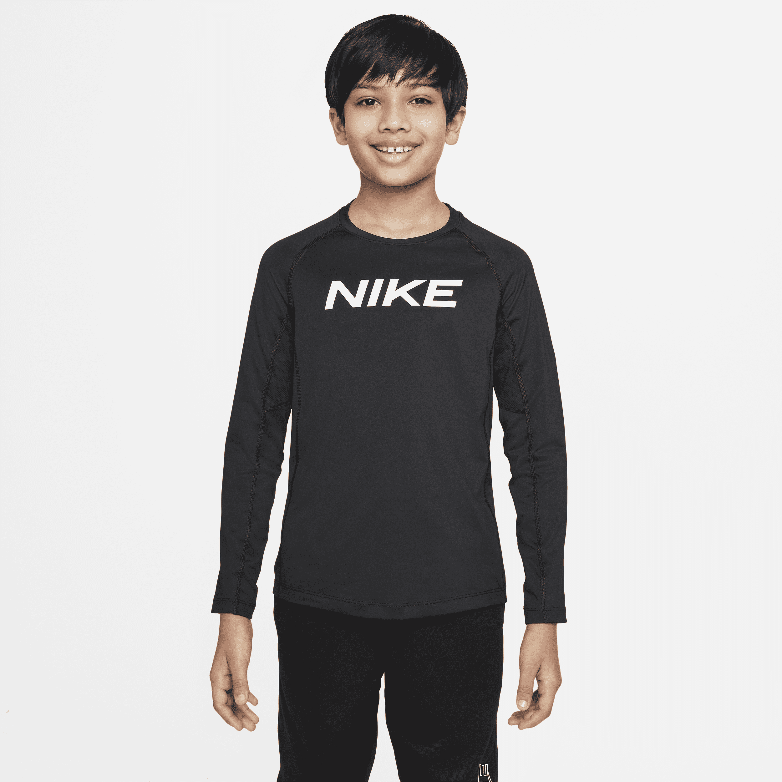Image of Nike Pro Dri-FIT Jongenstop met lange mouwen - Zwart