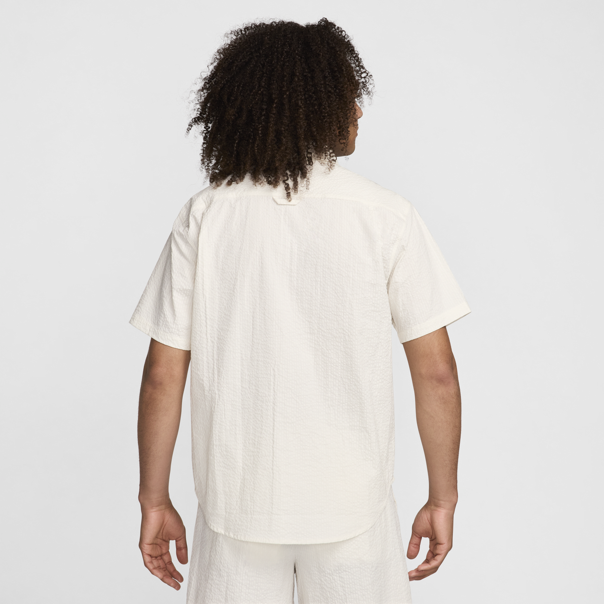Nike Life seersuckeroverhemd met korte mouwen en knoopsluiting voor heren Grijs