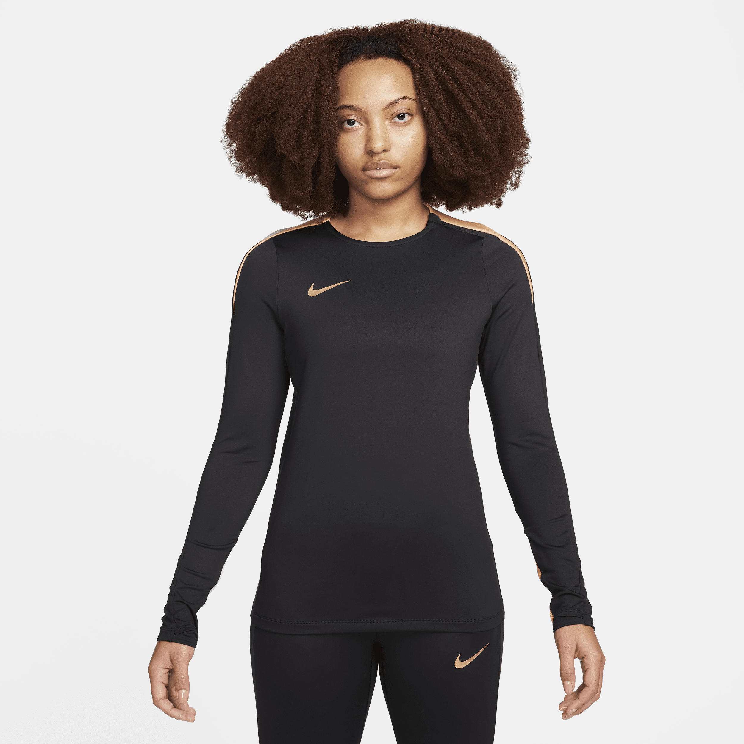 Nike Strike Dri-FIT voetbaltop met ronde hals voor dames Zwart
