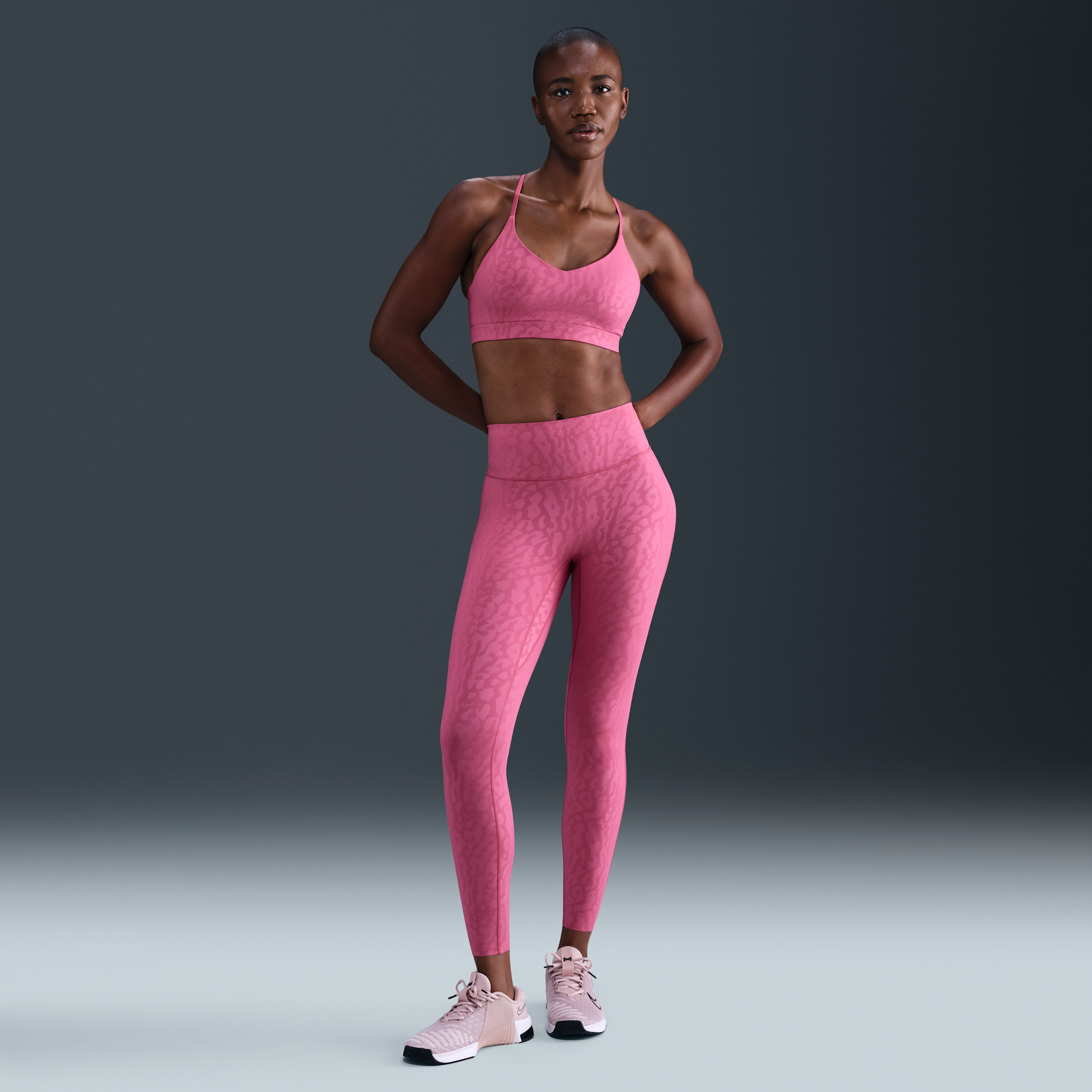 Thumbnail - Nike Universa 7/8-Leggings mit hohem Bund und Print, ohne Frontnaht (Damen) - Lila