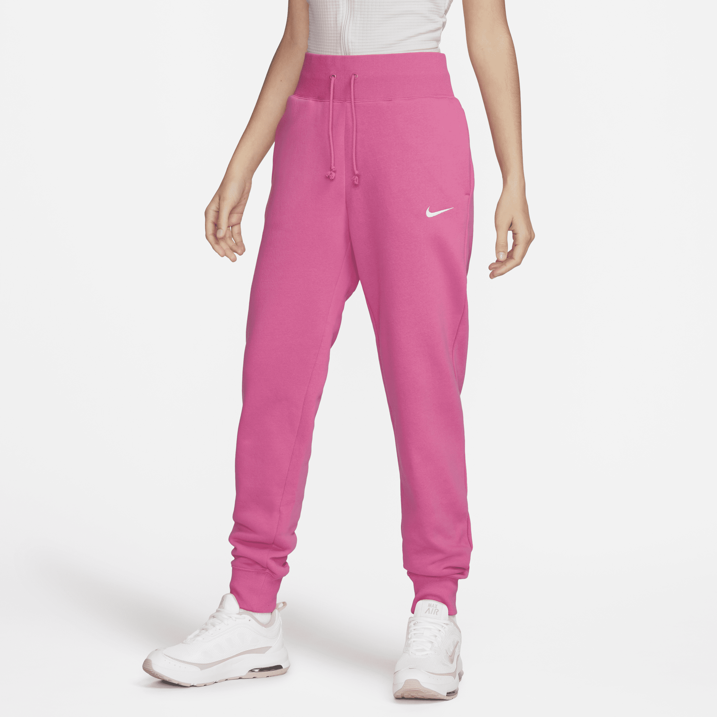 Damskie joggery z wysokim stanem Nike Sportswear Phoenix Fleece - Różowy