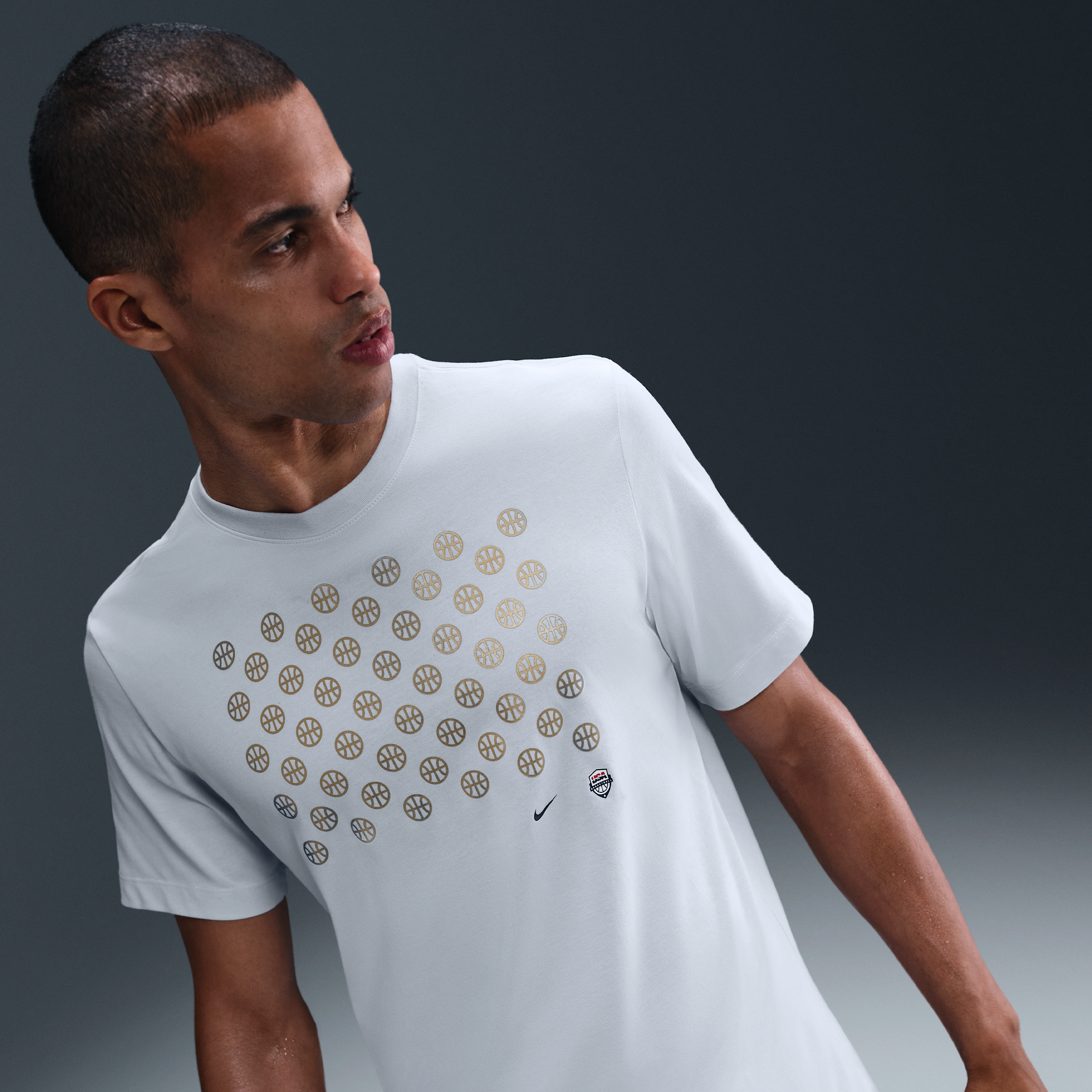 USA Mens Nike Basketball T-Shirt - Grey - Cotton/Polyester