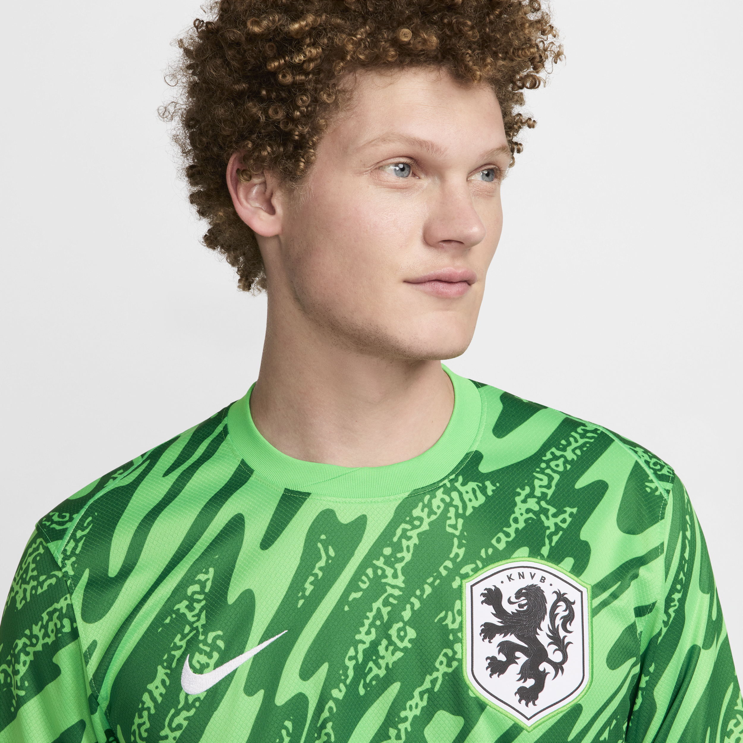Nike Nederland (herenelftal) 2024 25 Stadium Goalkeeper Dri-FIT replica voetbalshirt voor heren Groen