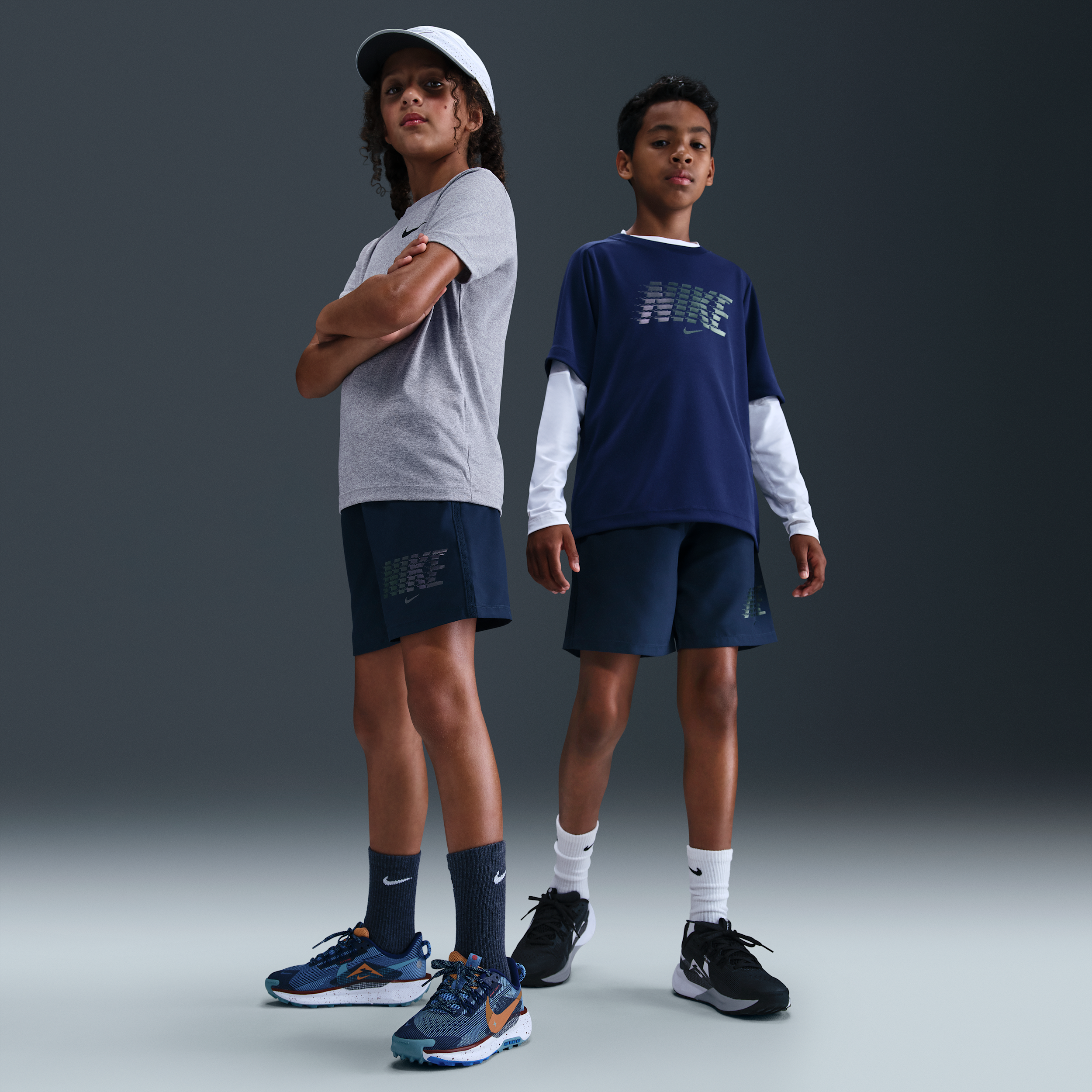 Nike Multi Older Kids (Boys) Dri-FIT Woven Shorts - Blue - Polyester