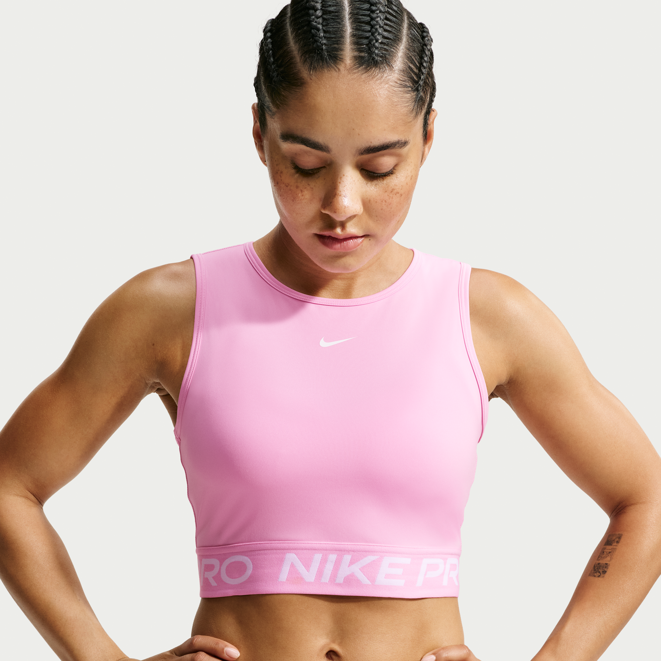 Kort Nike Pro Dri-FIT-tanktop til kvinder - Pink