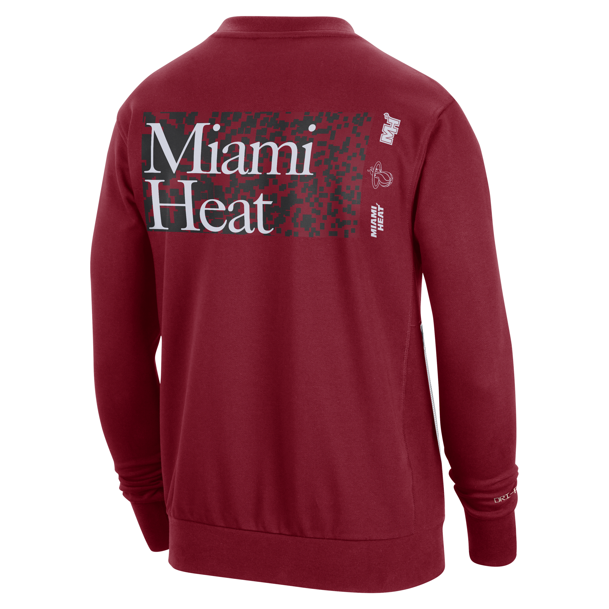 Nike Miami Heat Standard Issue NBA-sweatshirt met ronde hals en Dri-FIT voor heren Rood