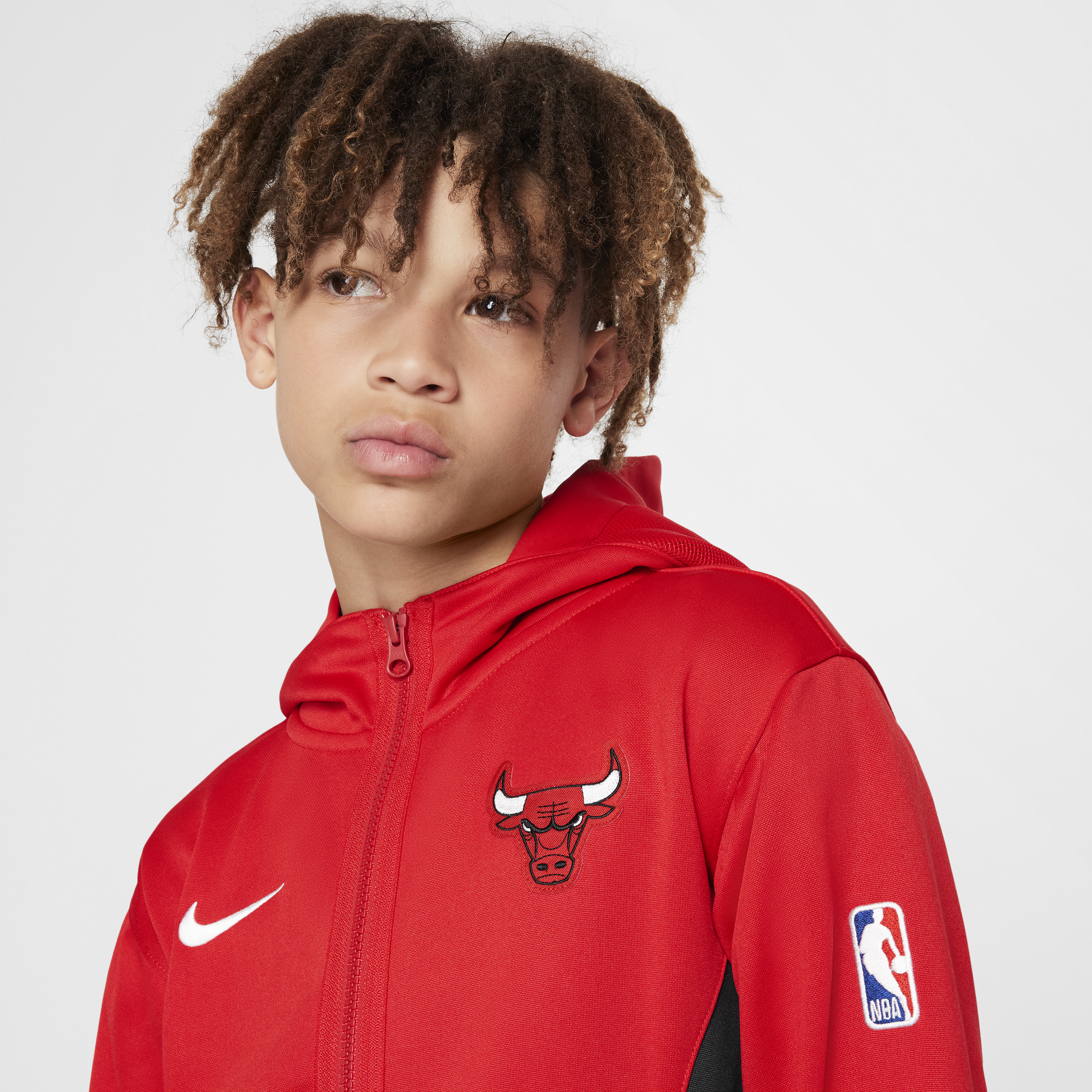 Nike Chicago Bulls Showtime Dri-FIT NBA-hoodie met rits over de hele lengte voor kids Rood