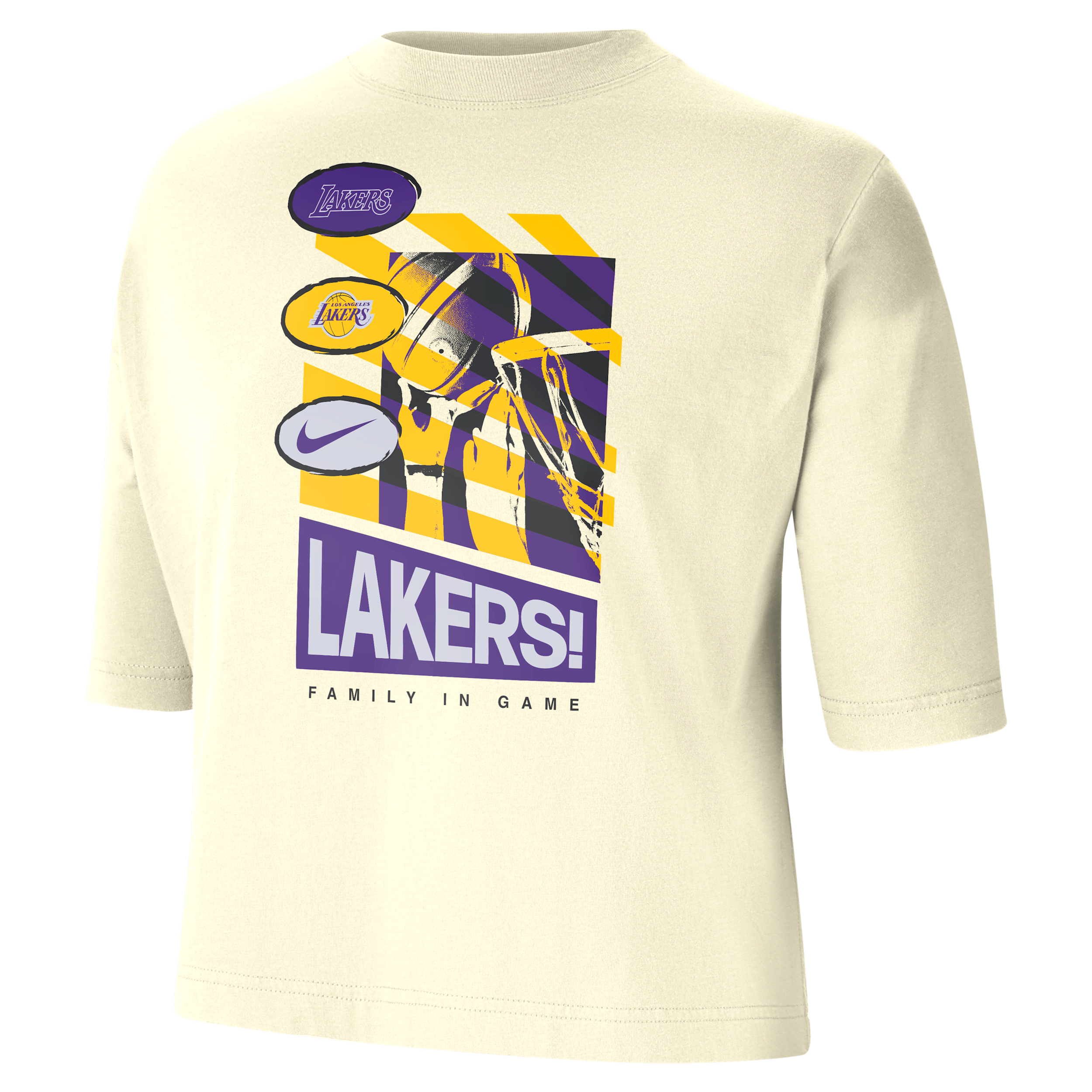 T-shirt ample Nike NBA Los Angeles Lakers Courtside pour femme - Blanc
