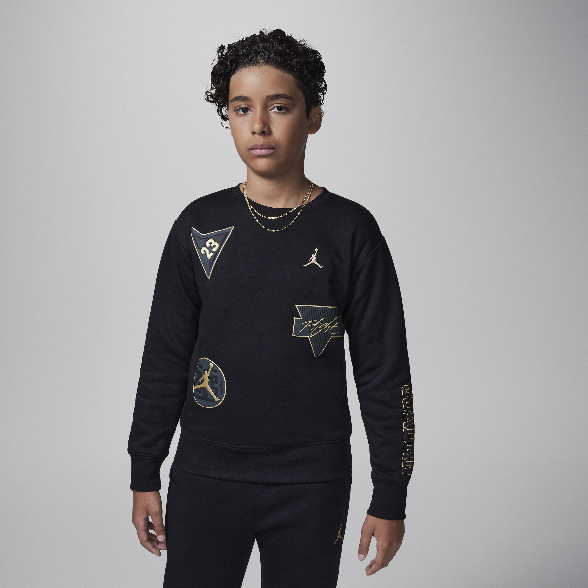 Haut à col ras-du-cou Jordan « See Me Shine » pour ado - Noir