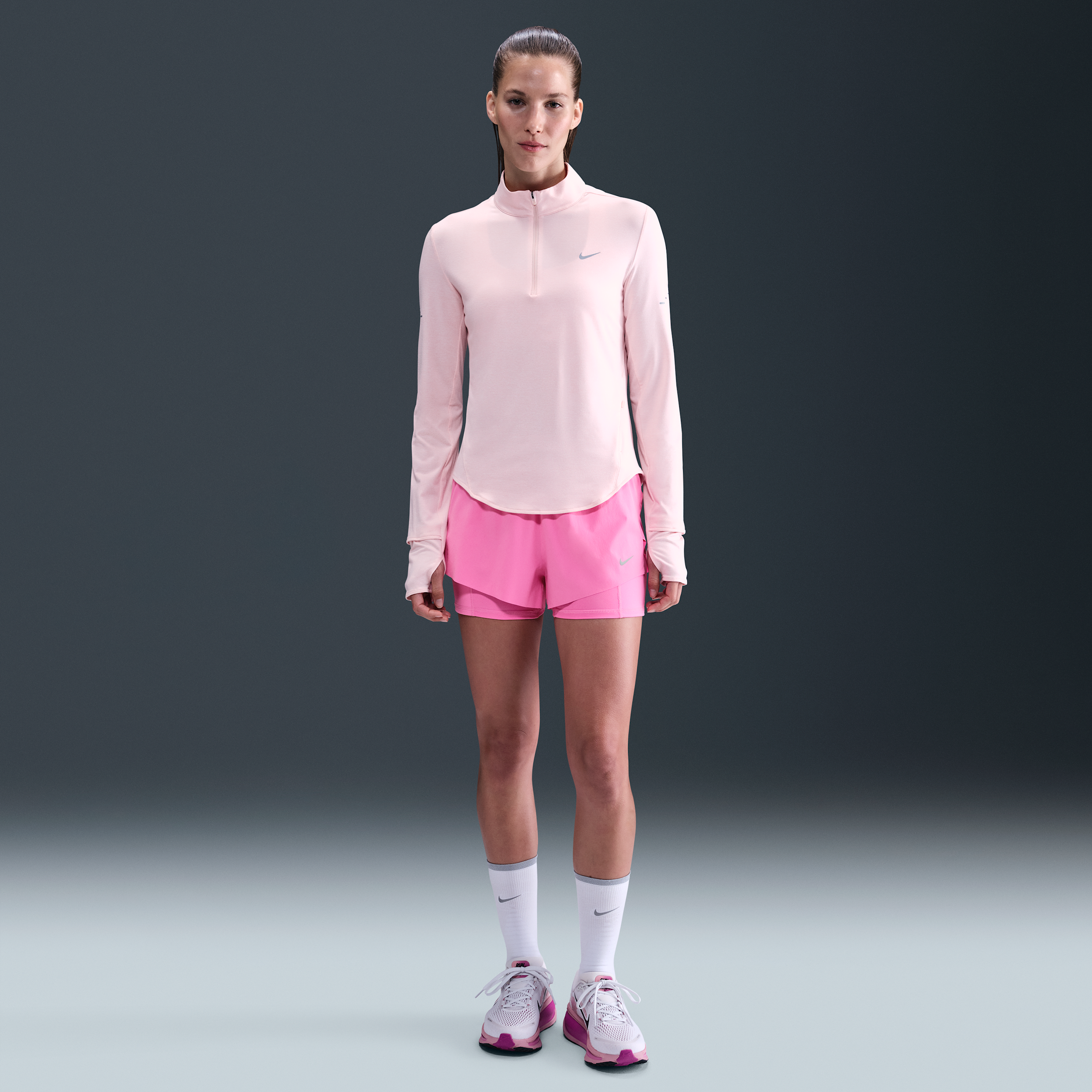 Thumbnail - Nike Swft Dri-FIT 2-in-1-Laufshorts mit mittelhohem Bund (Damen) - Pink