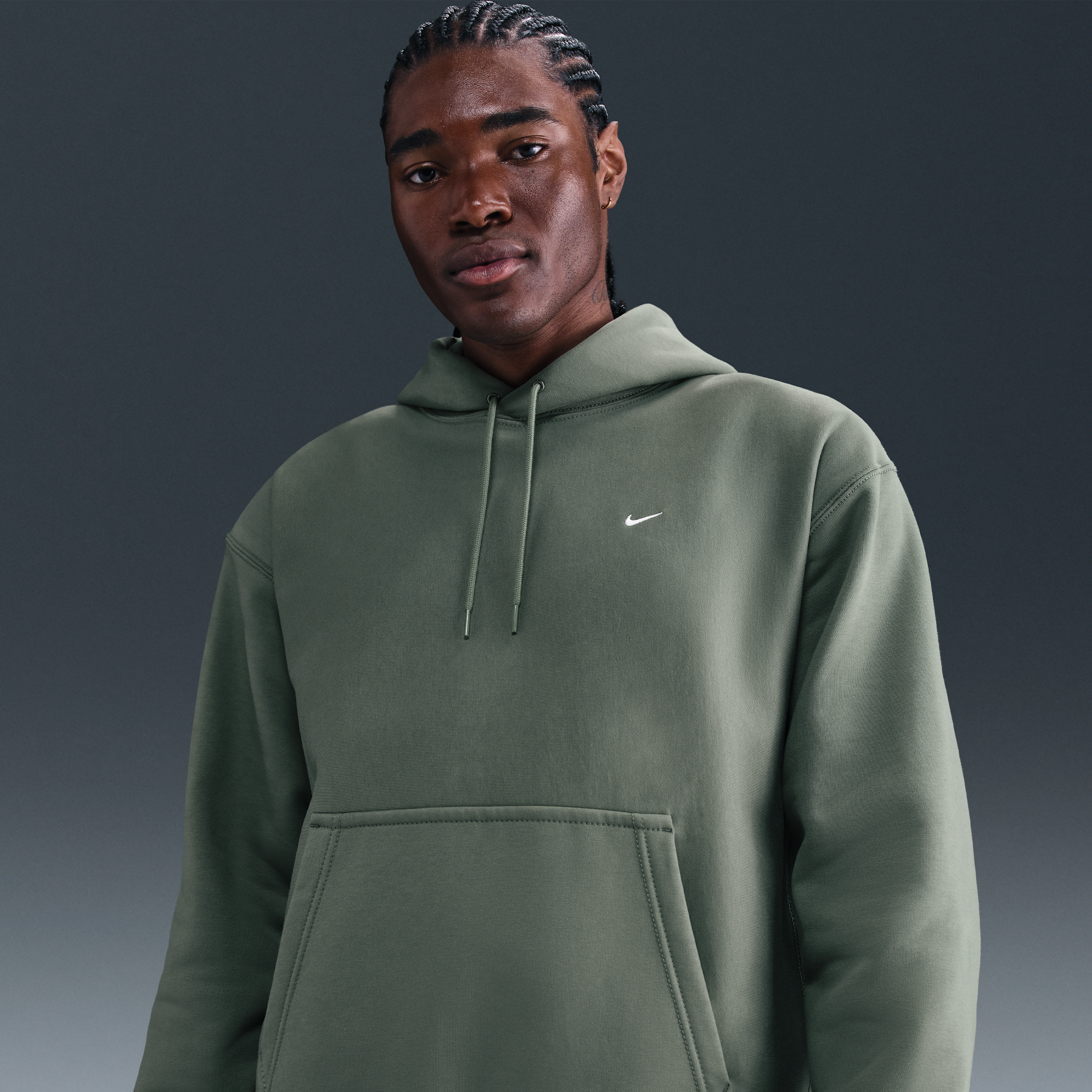 Thumbnail - Nike Solo Swoosh Hoodie (Herren) - Grau