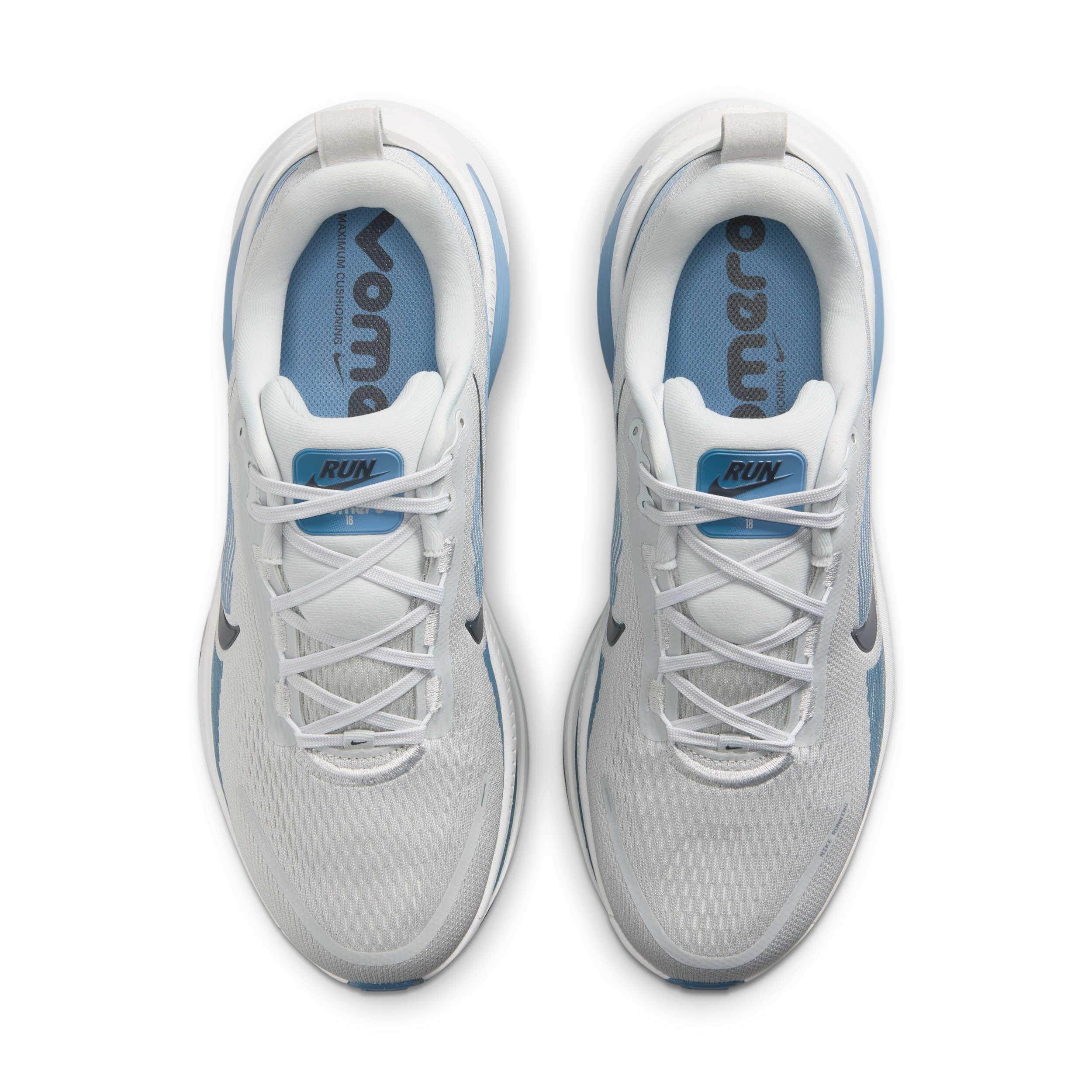 Nike Vomero 18 Grey Fog / Work Blue, vue 4