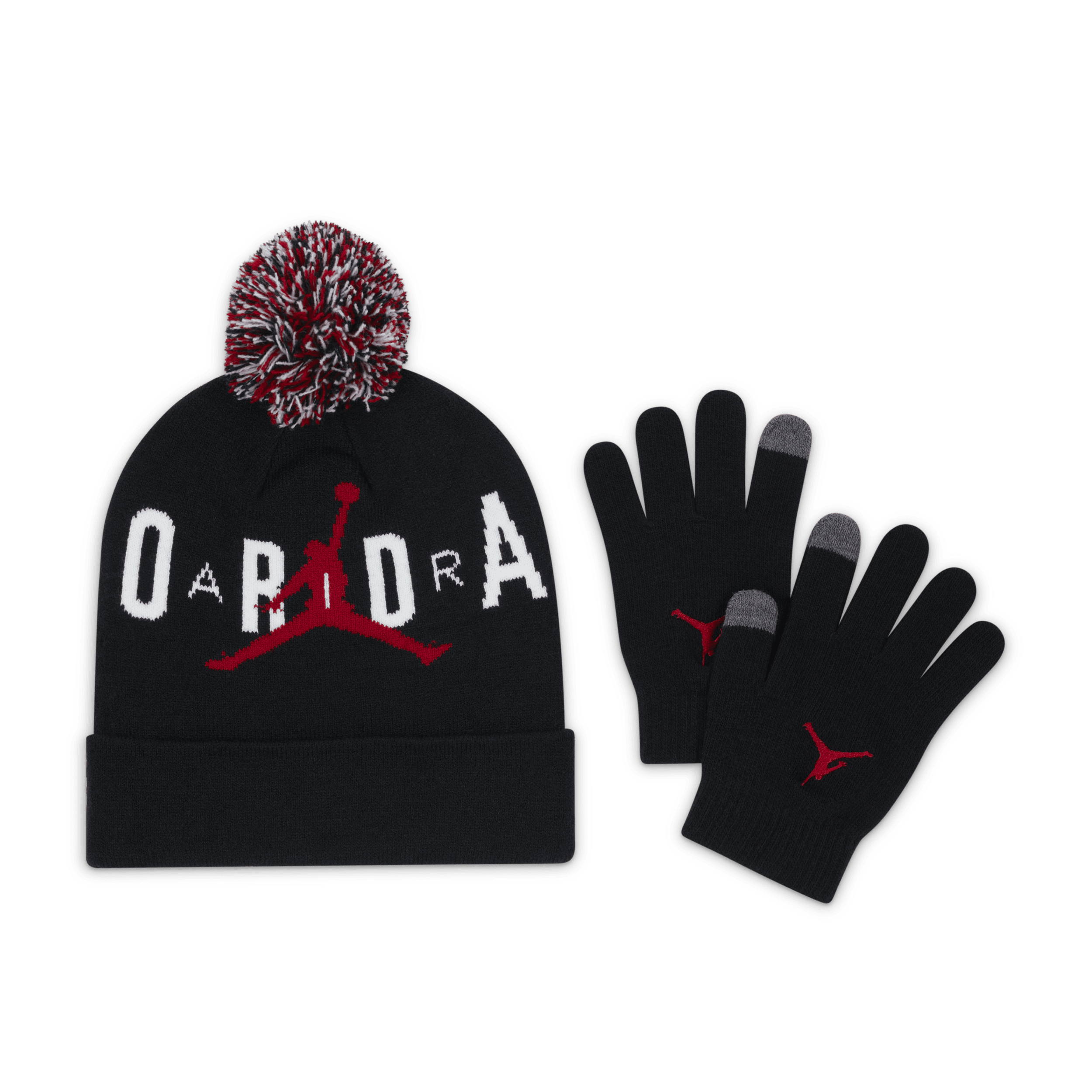 Jordan Pom Beanie Set tweedelige set voor kids Zwart