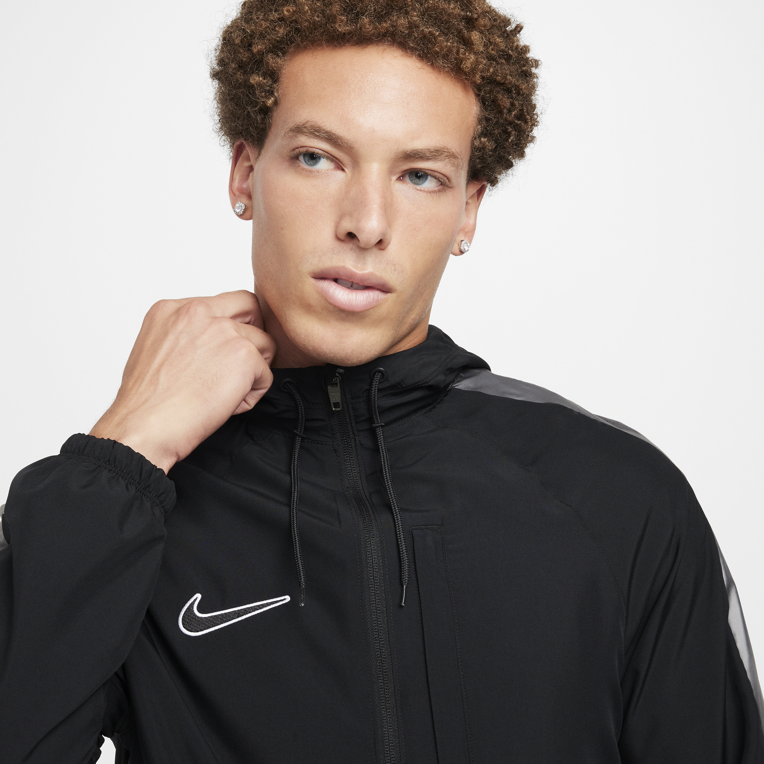 Veste de foot déperlante à capuche Nike Academy pour homme - Noir