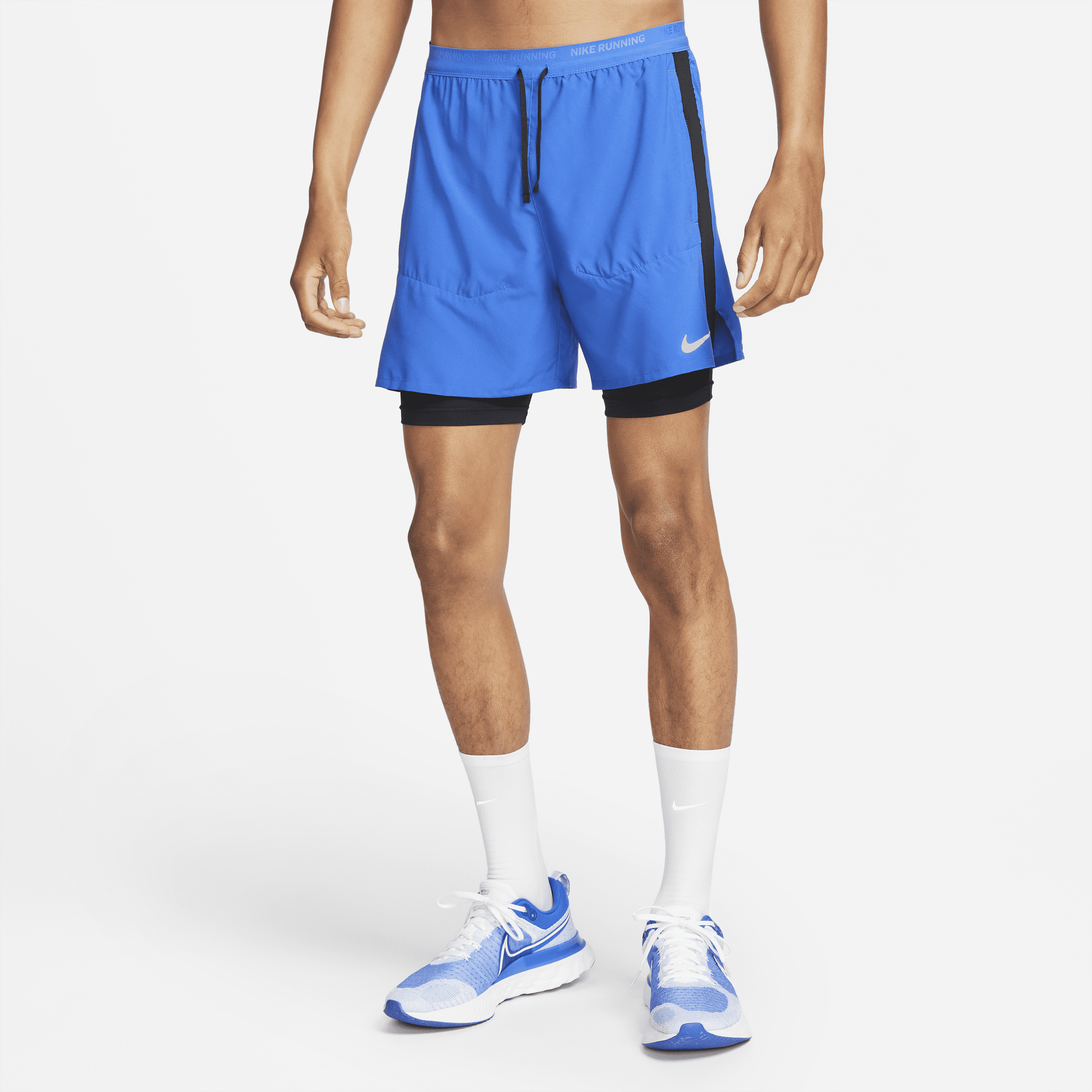 Image of Nike Stride Dri-FIT hybride hardloopshorts voor heren (13 cm) - Blauw