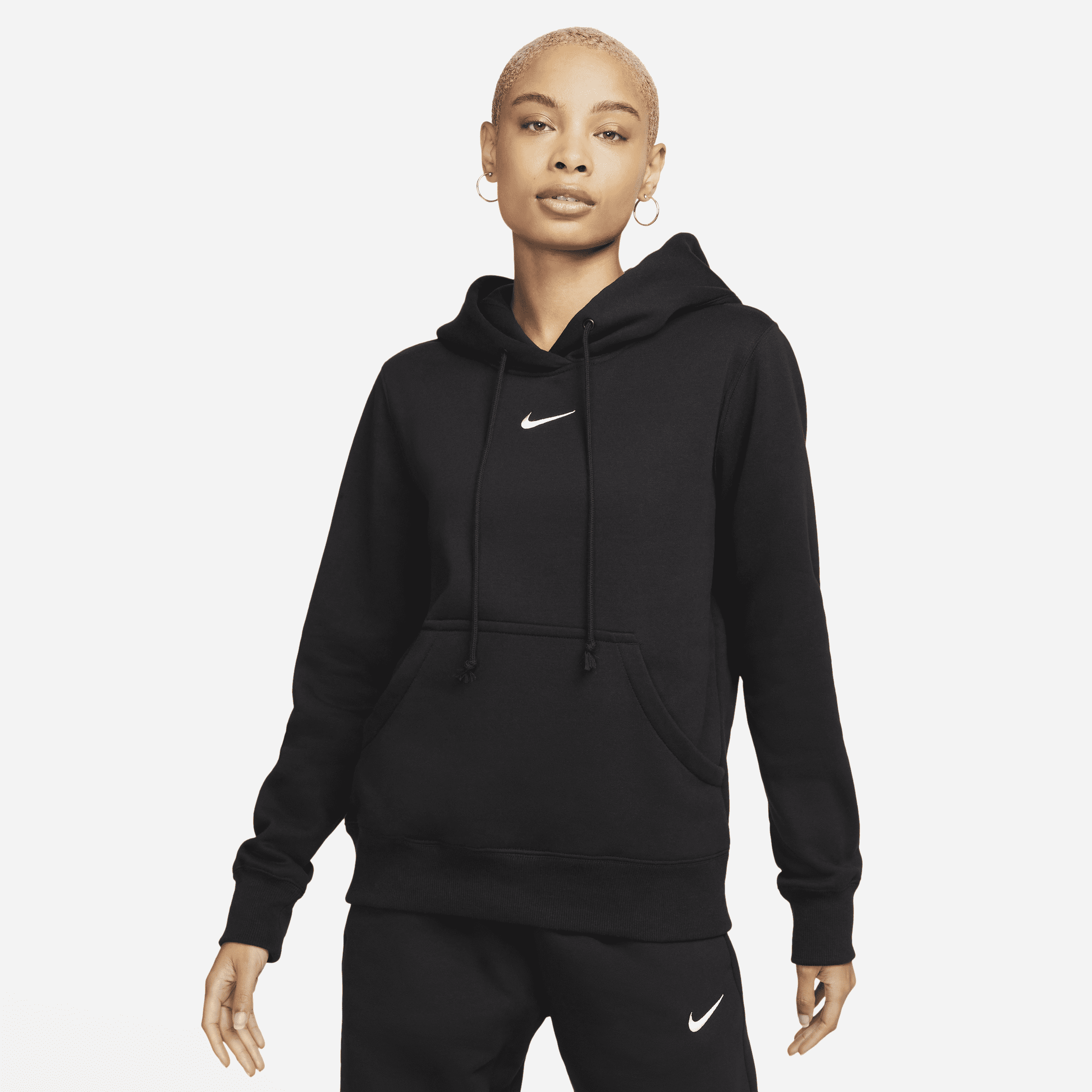 Γυναικείο φούτερ με κουκούλα Nike Sportswear Phoenix Fleece - Μαύρο