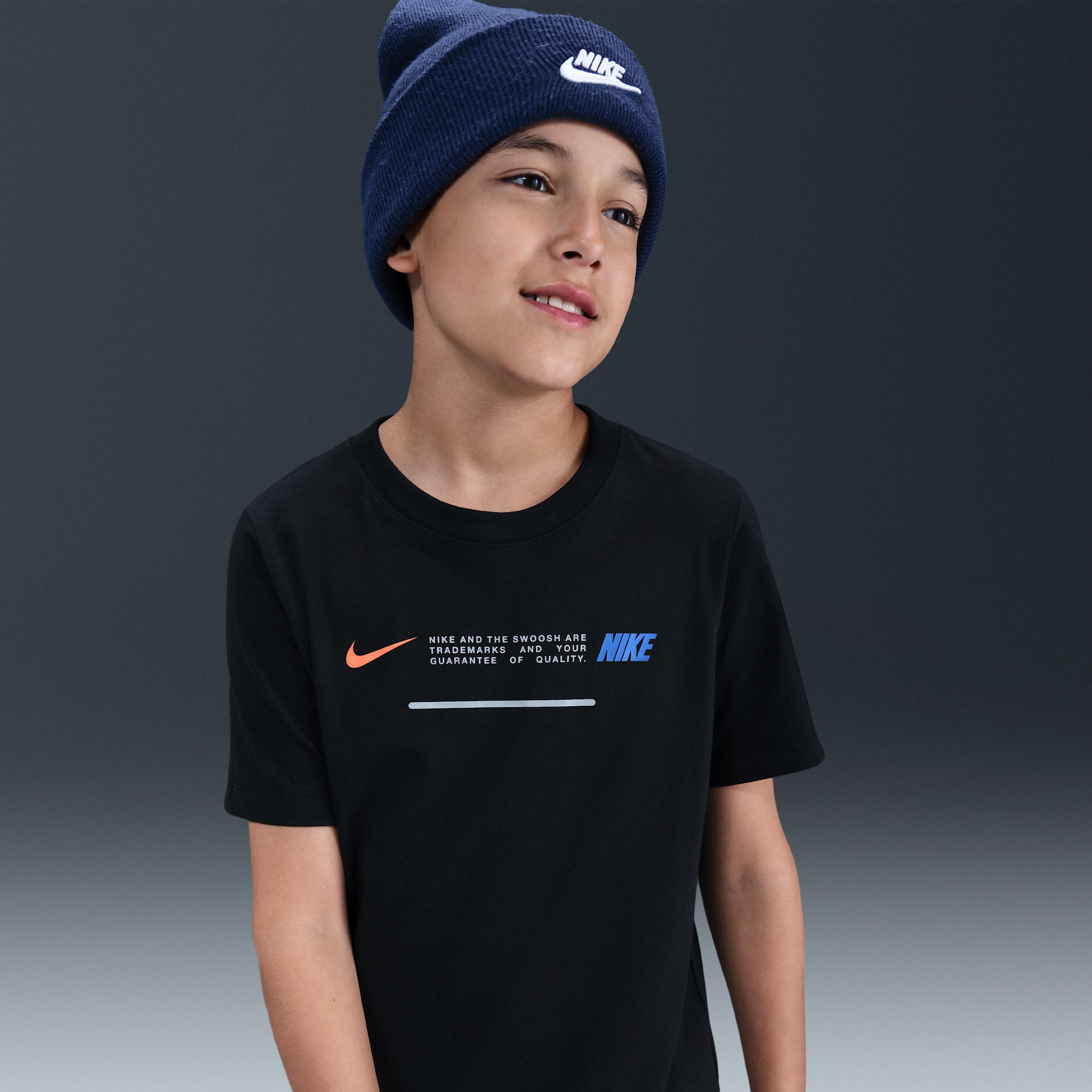 Nike Older Kids T-Shirt - Black - Cotton