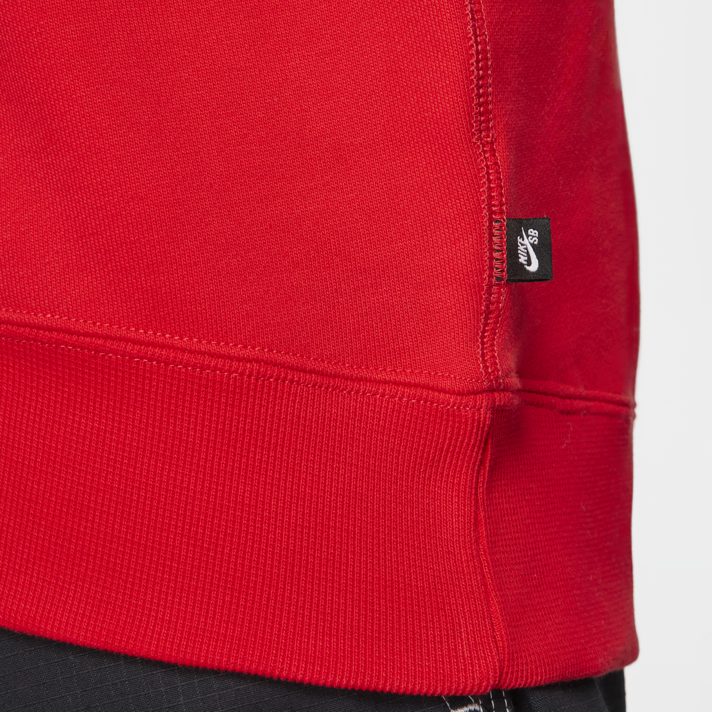 Nike SB fleece skatetop met ronde hals Rood