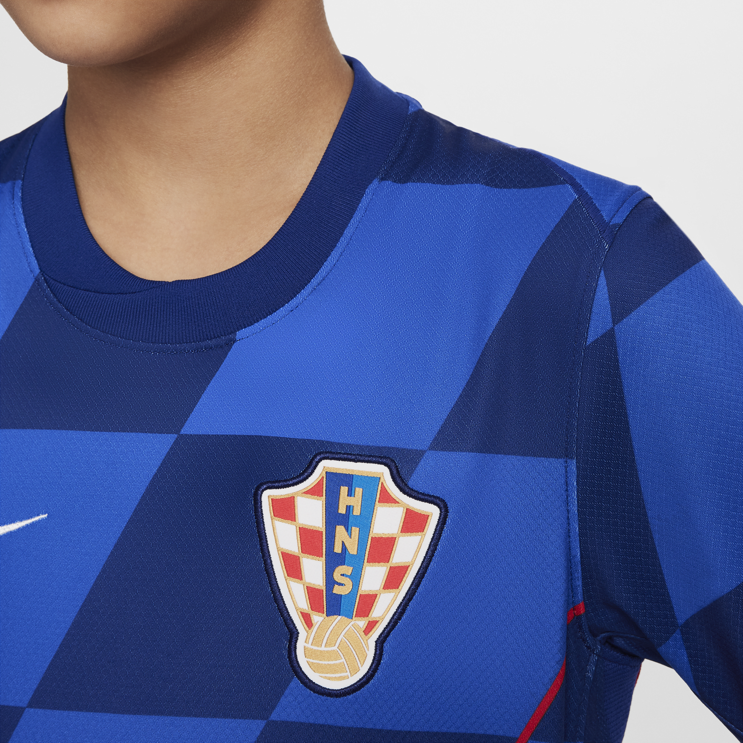 Nike Kroatië 2024 25 Stadium Uit Dri-FIT replica voetbalshirt voor kids Blauw