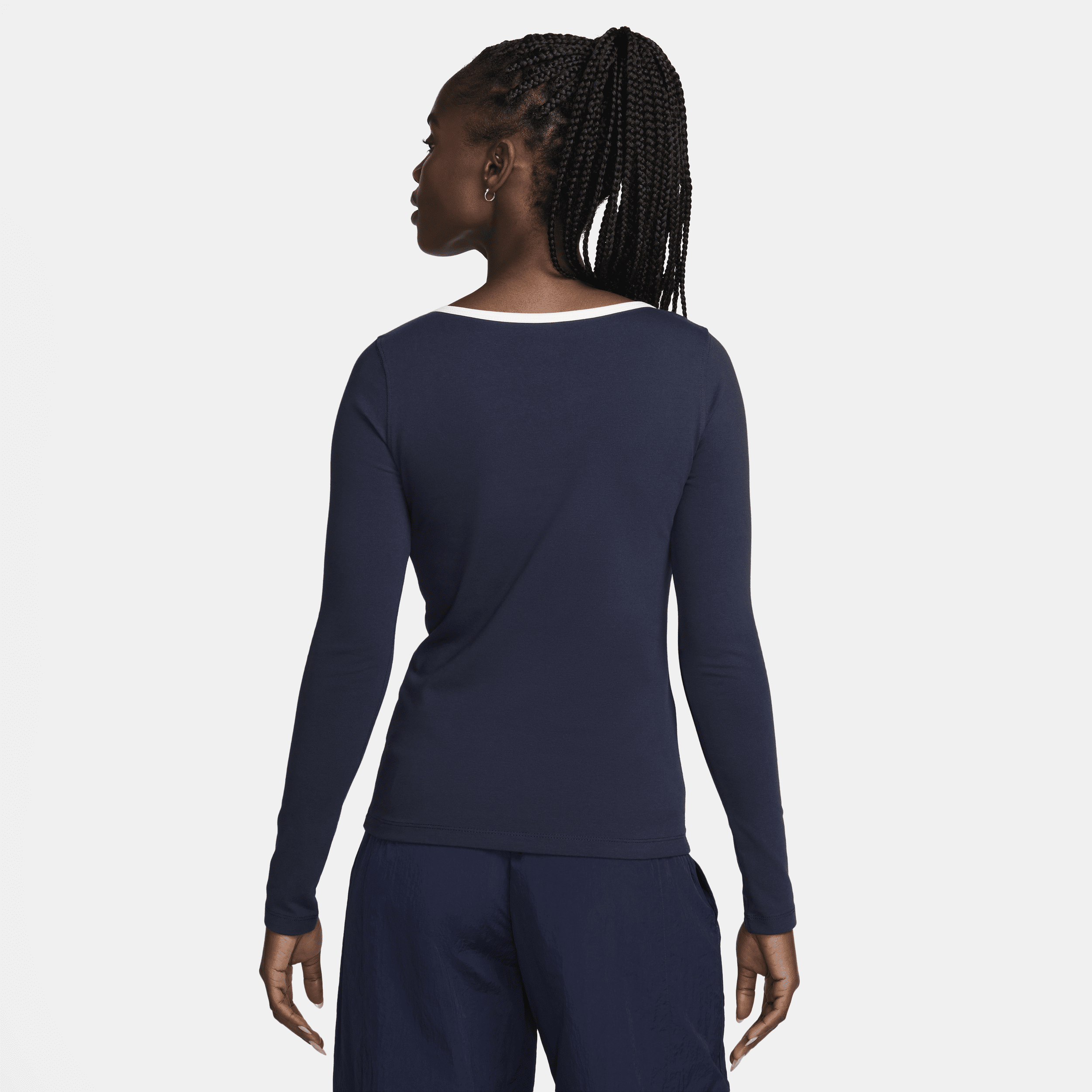 Nike Sportswear damestop met lange mouwen en vierkante hals Blauw