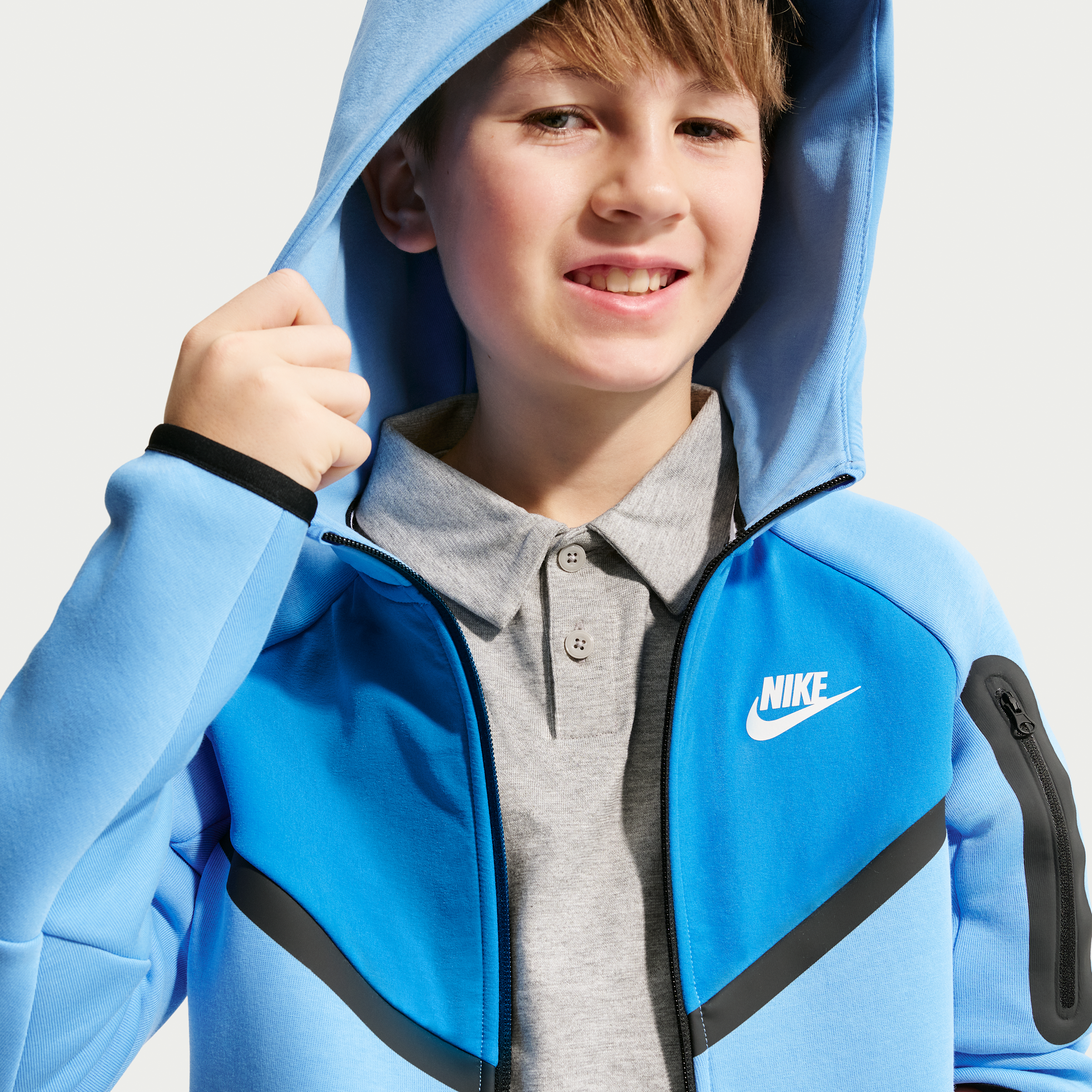 Thumbnail - Nike Tech Fleece Hoodie mit durchgehendem Reißverschluss für ältere Kinder - Blau