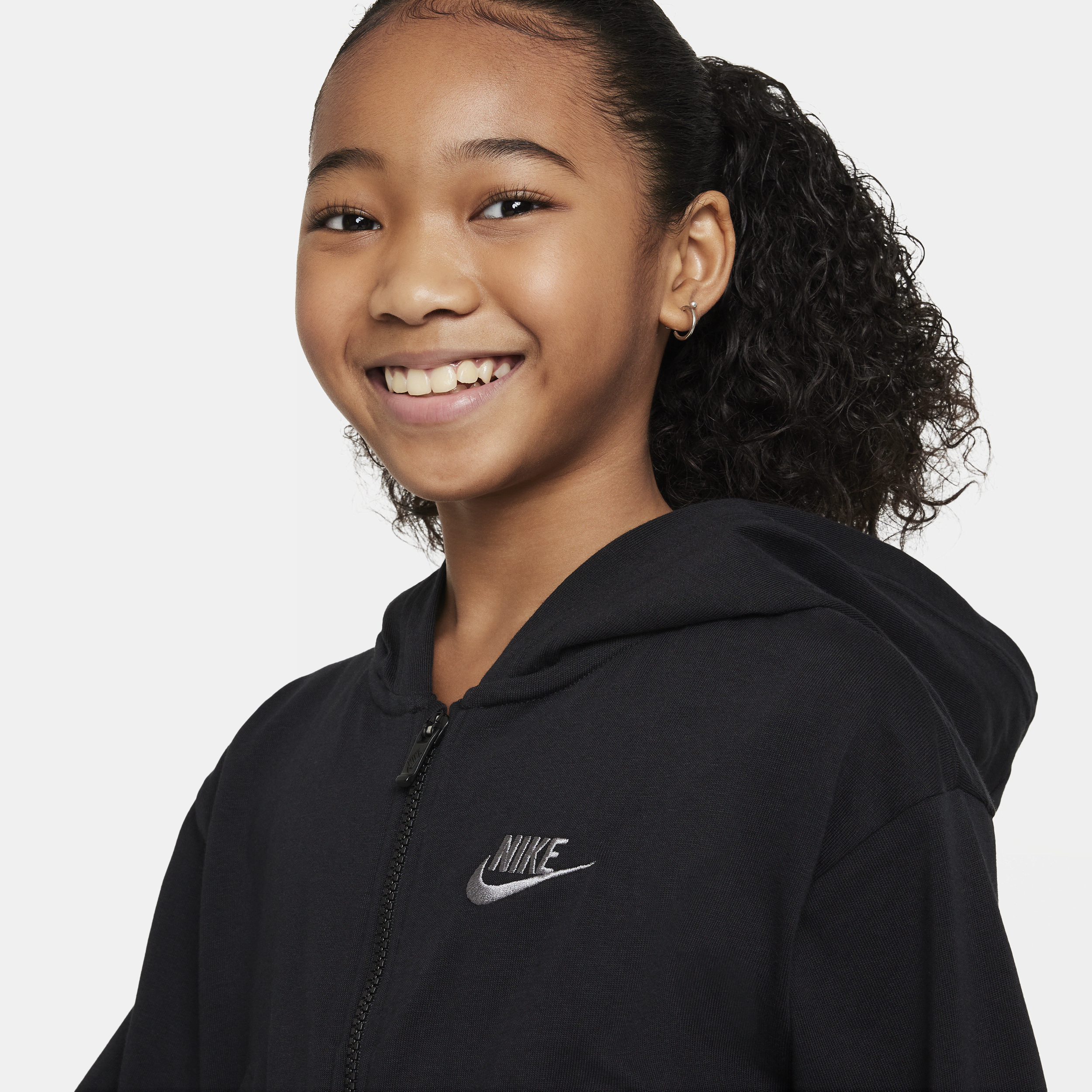 Nike Sportswear Hoodie met rits voor meisjes Zwart