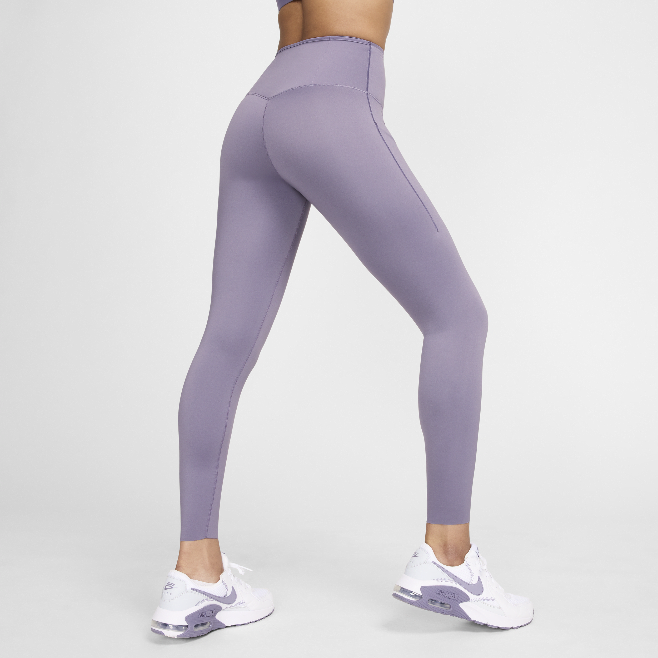 Nike Go 7 8-legging met hoge taille zakken en complete ondersteuning voor dames Paars