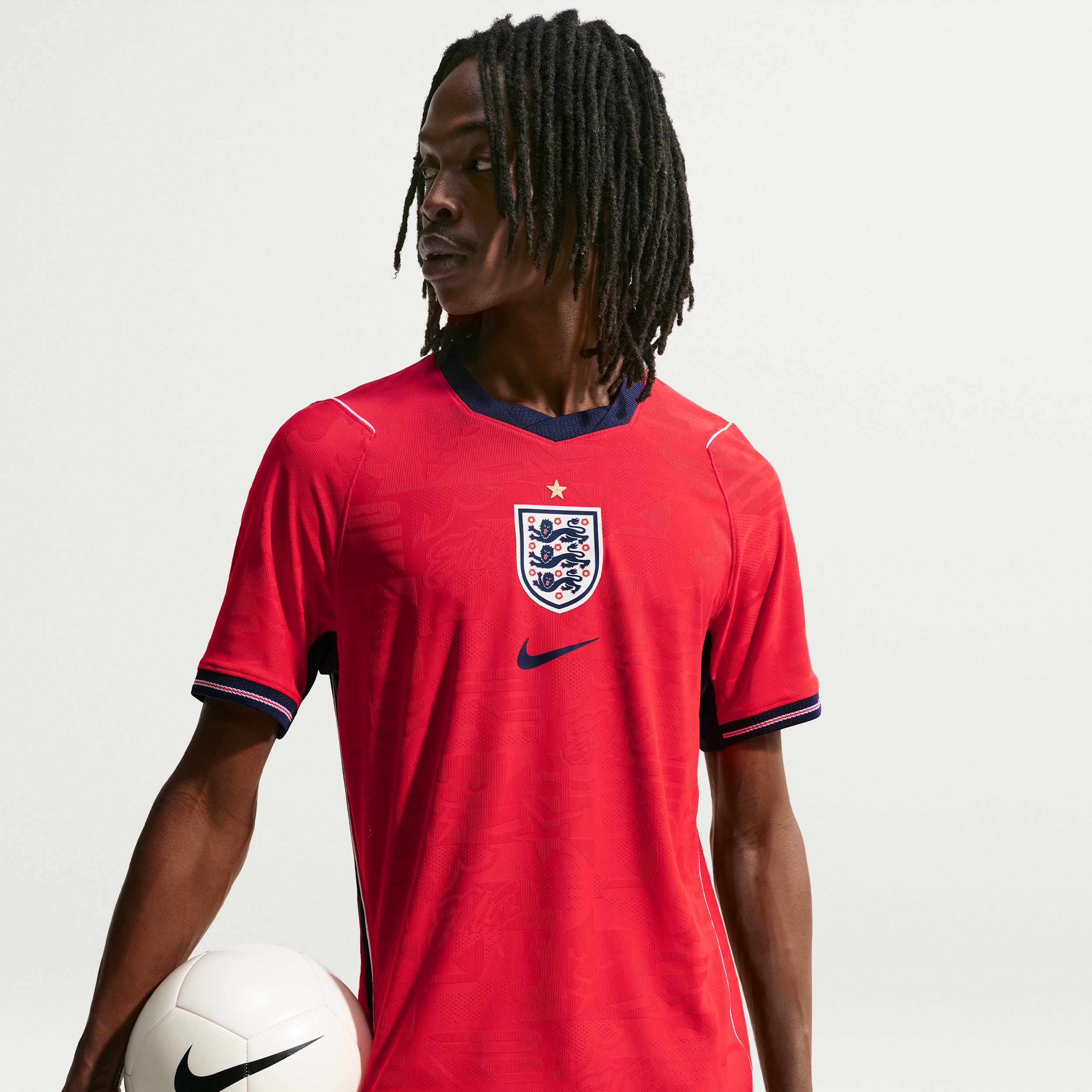 England 2026 Match Away Nike Aero-FIT Authentic-fodboldtrøje til mænd - rød