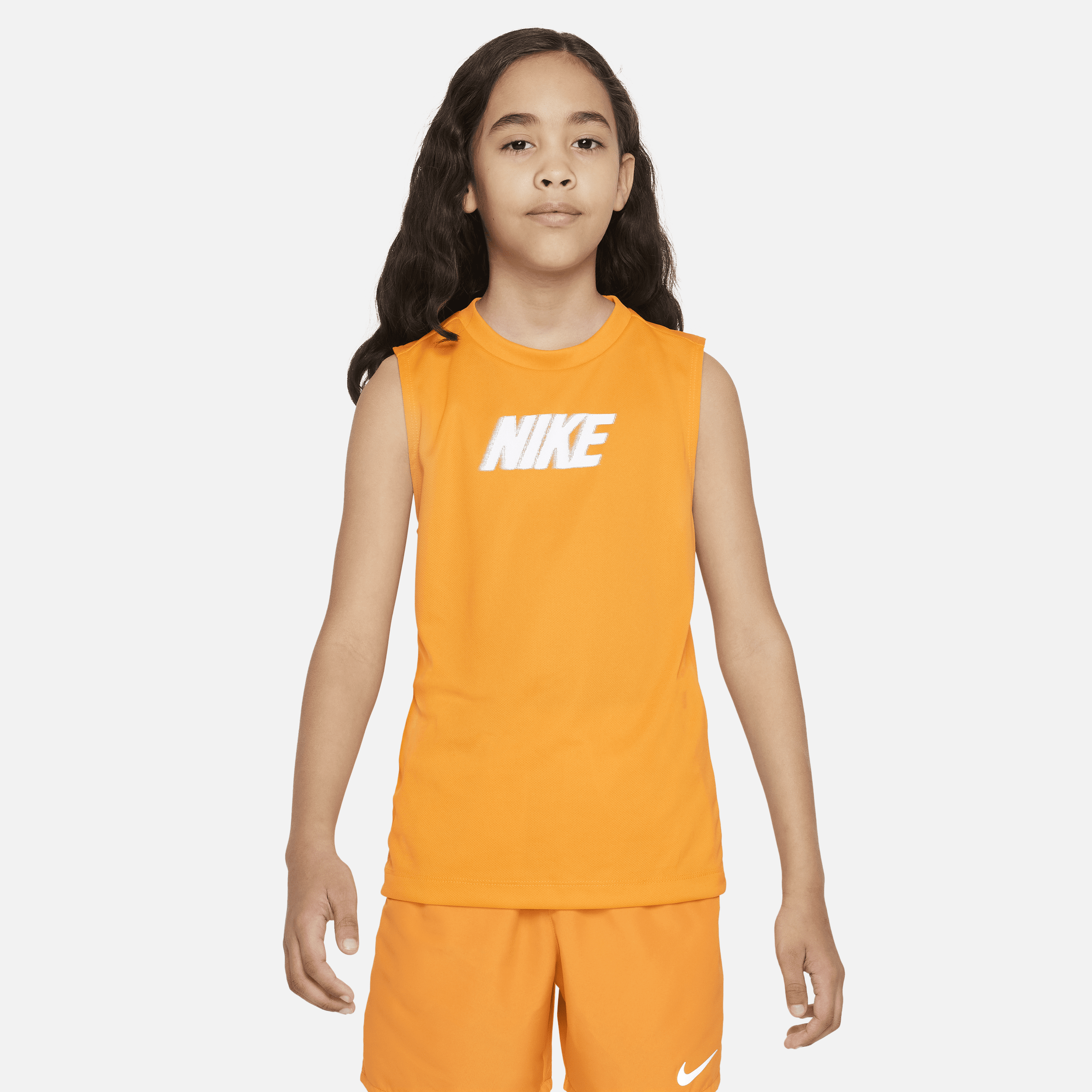 Nike Dri-FIT Multi+ Trainingstop zonder mouwen voor jongens Oranje