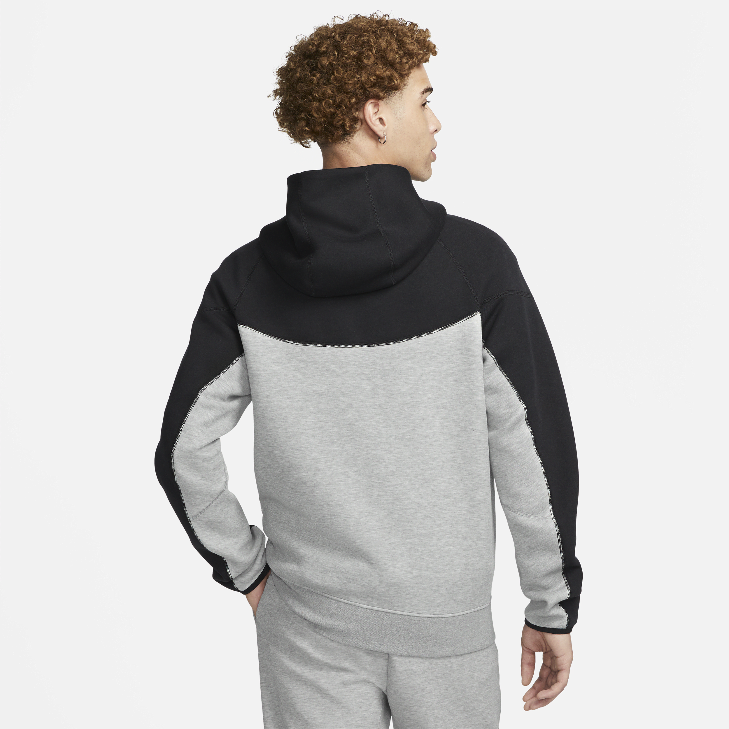 Sweat à capuche et zip Nike Sportswear Tech Fleece Windrunner pour homme - Gris