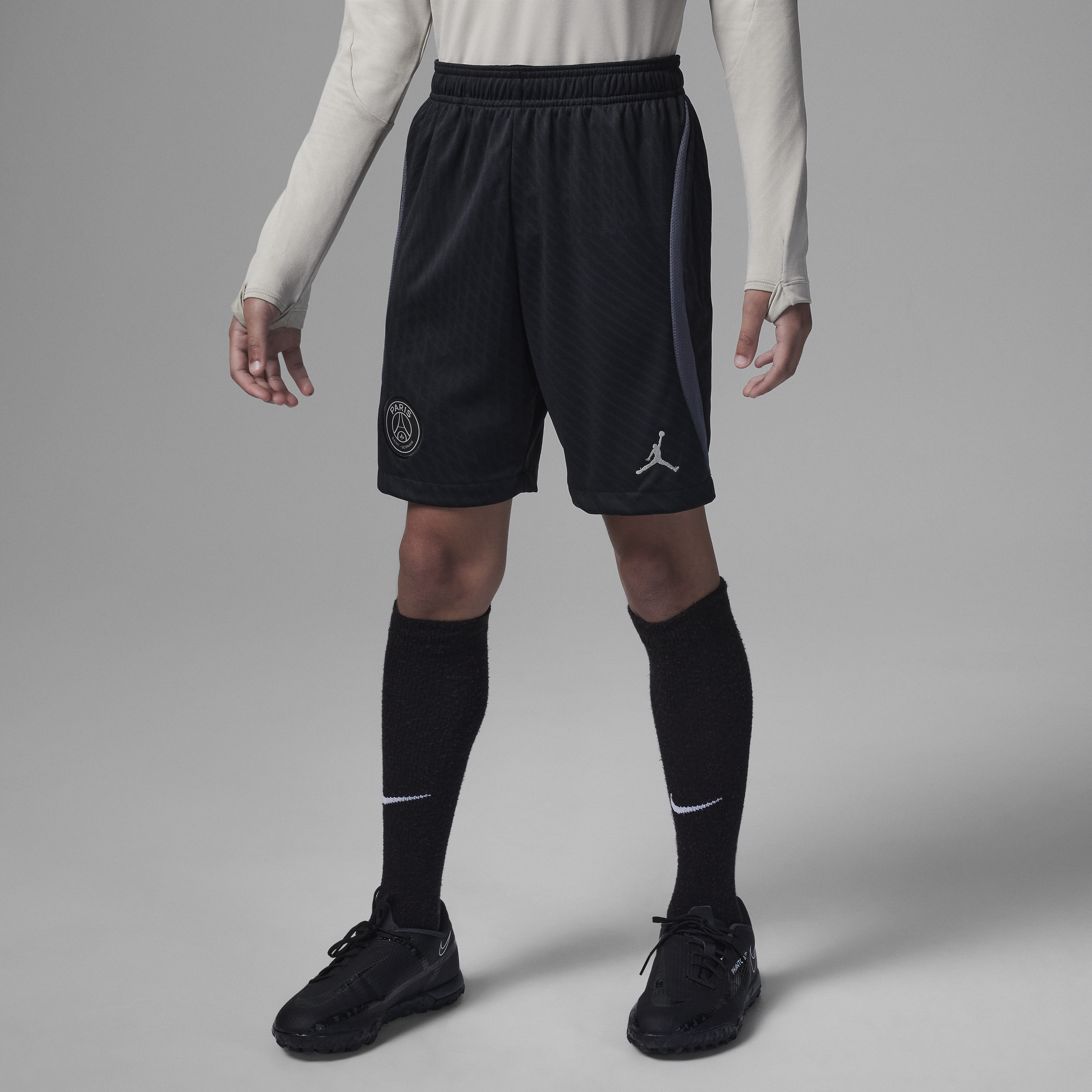 Jordan Paris Saint-Germain Strike Derde Dri-FIT knit voetbalshorts voor kids Zwart
