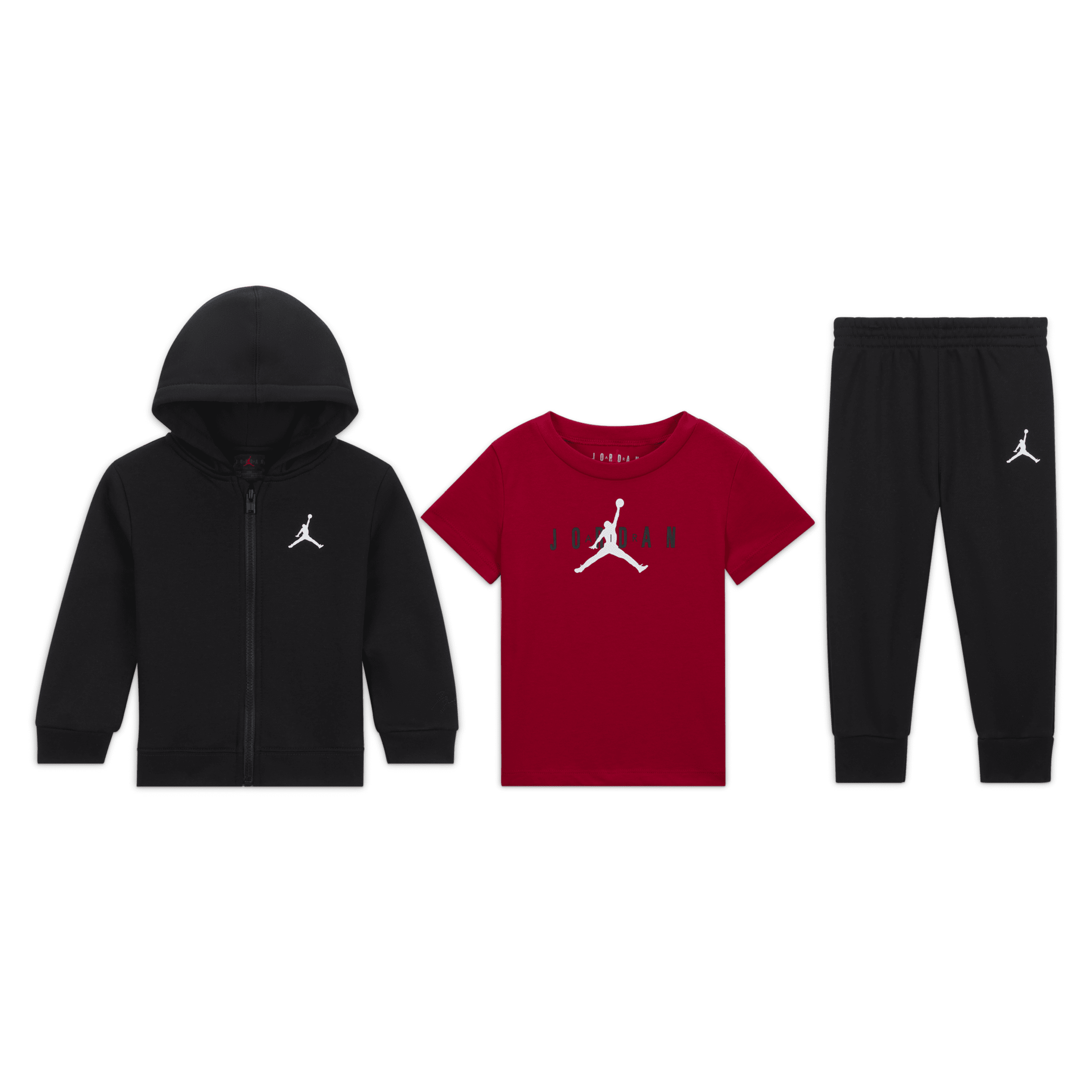 Jordan Essentials 3-Piece Full-Zip Boxed Set Driedelige babyset Zwart
