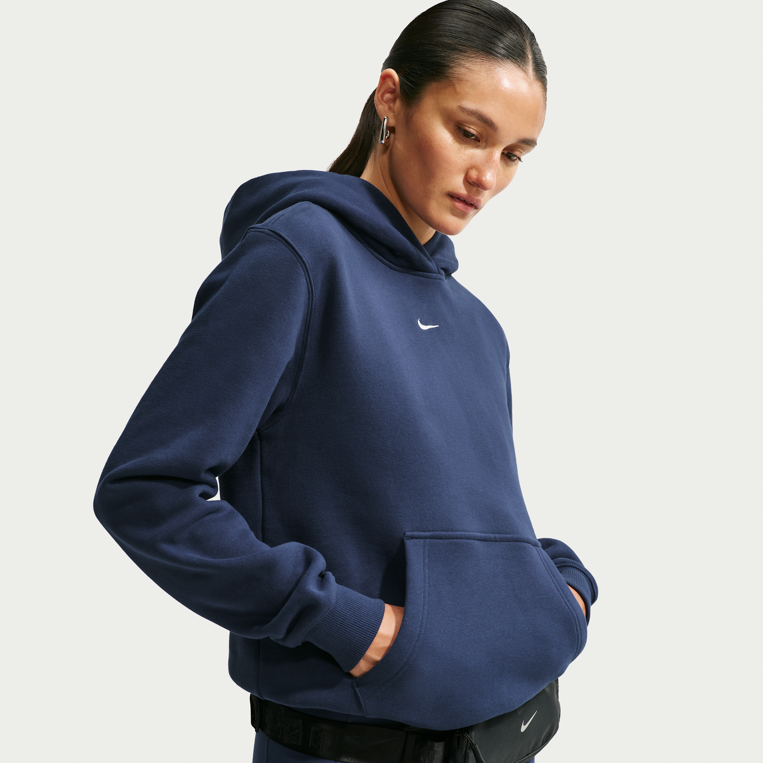 Nike Studio Fleece-hættetrøje i medium vægt til kvinder - blå