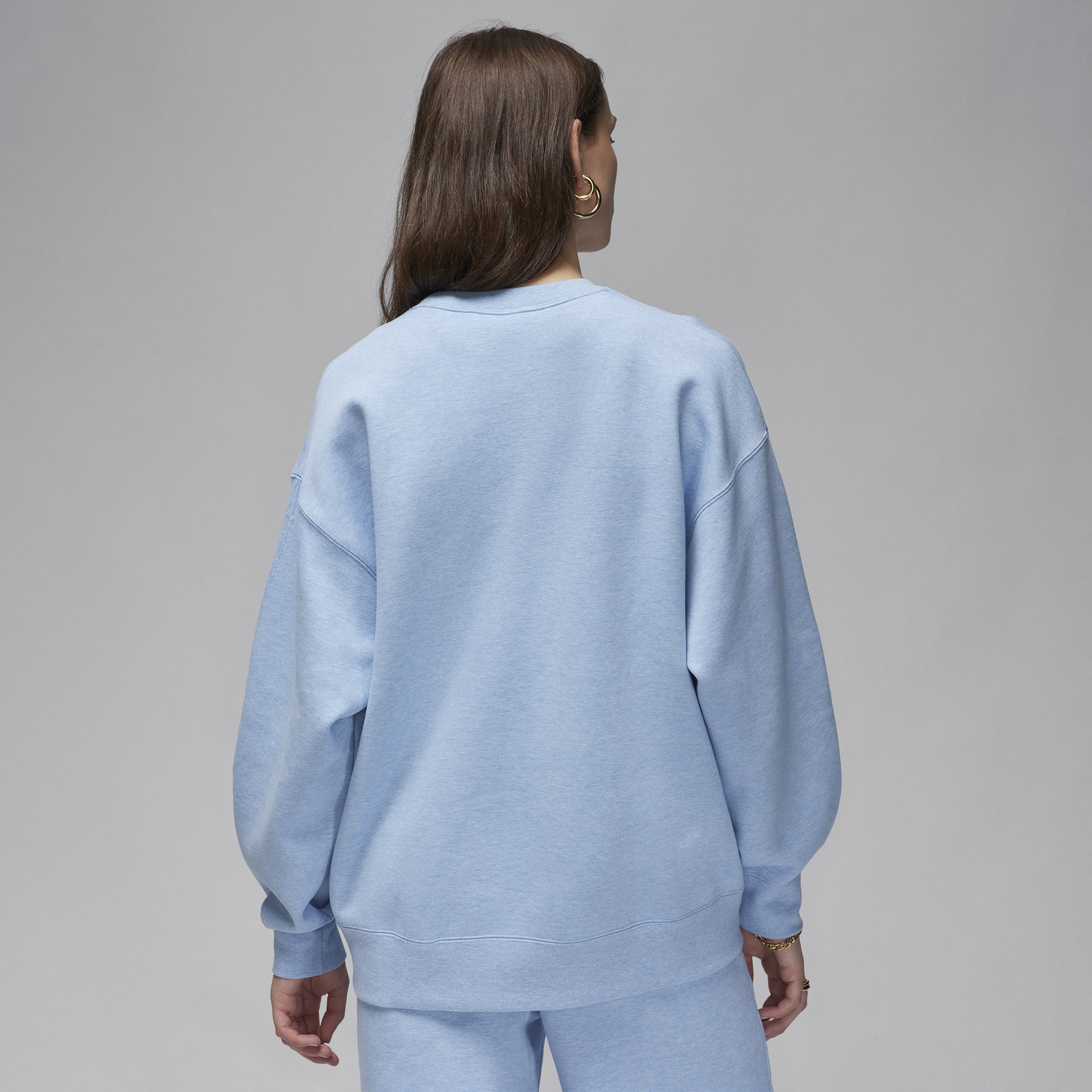 Jordan Flight Fleece sweatshirt met ronde hals voor dames Blauw