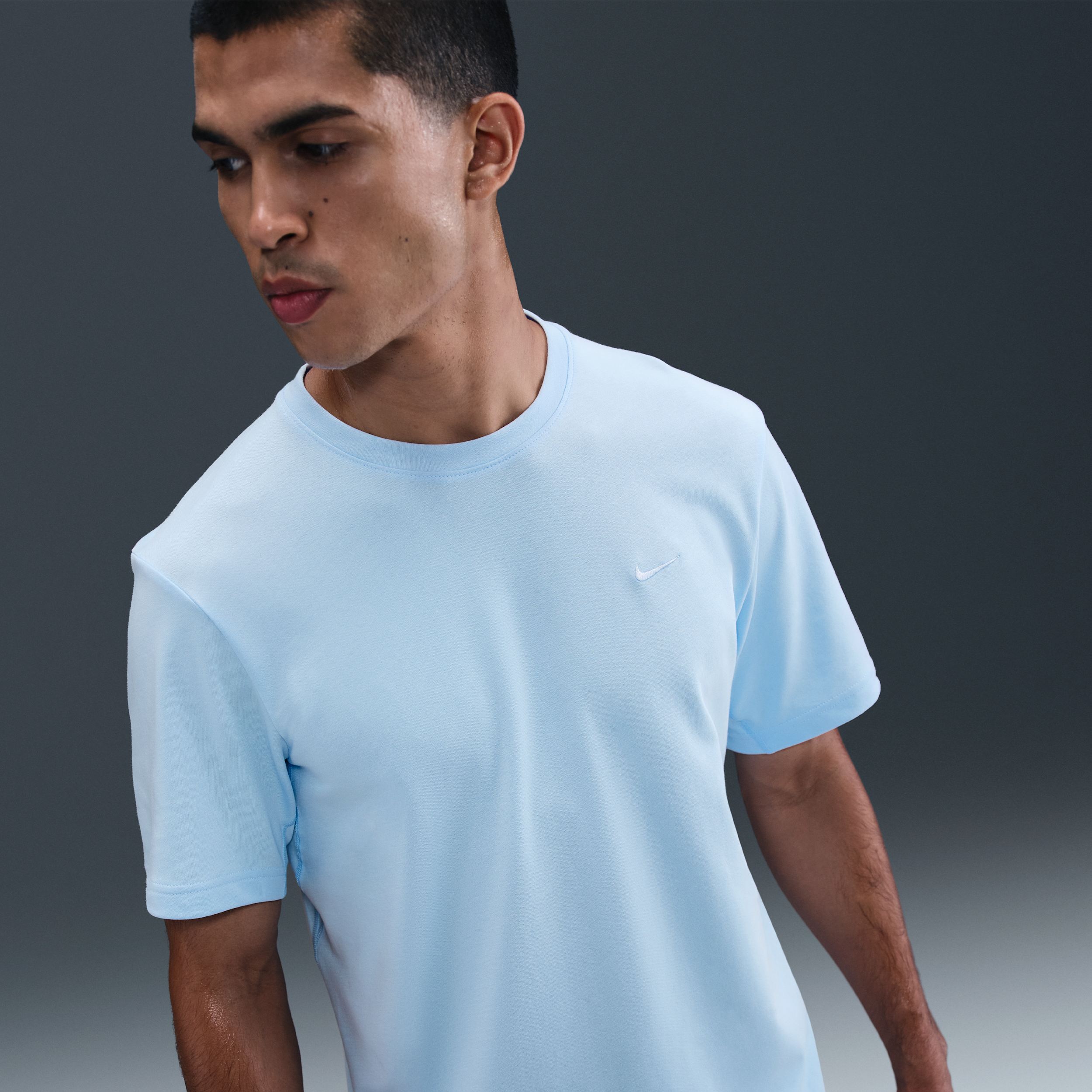 Nike Primary Men's Dri-FIT Short-sleeve Versatile Top - Blue - Cotton/Polyester