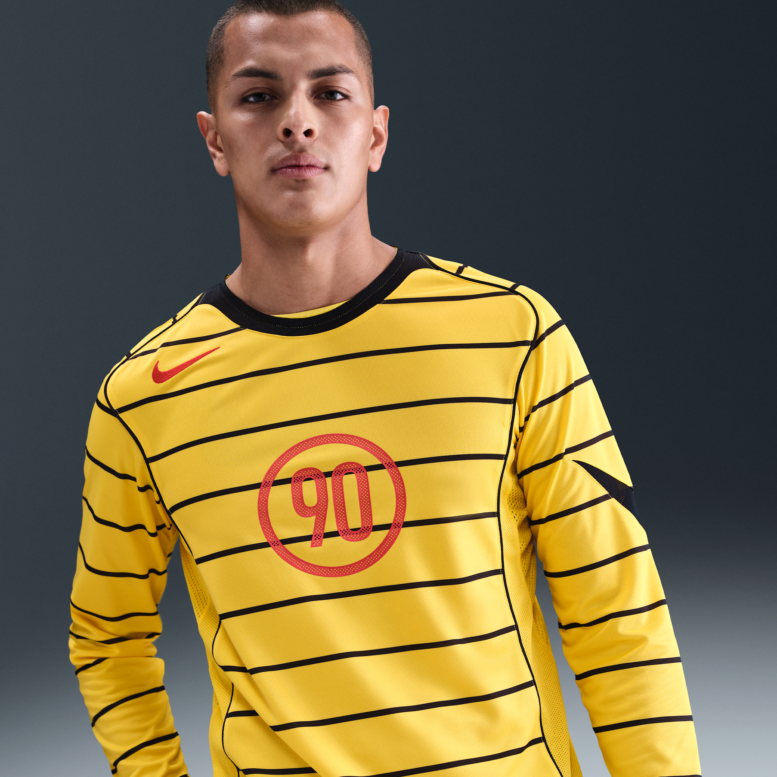 Thumbnail - Nike Total 90 Dri-FIT Fußball-Longsleeve (Herren) - Gelb