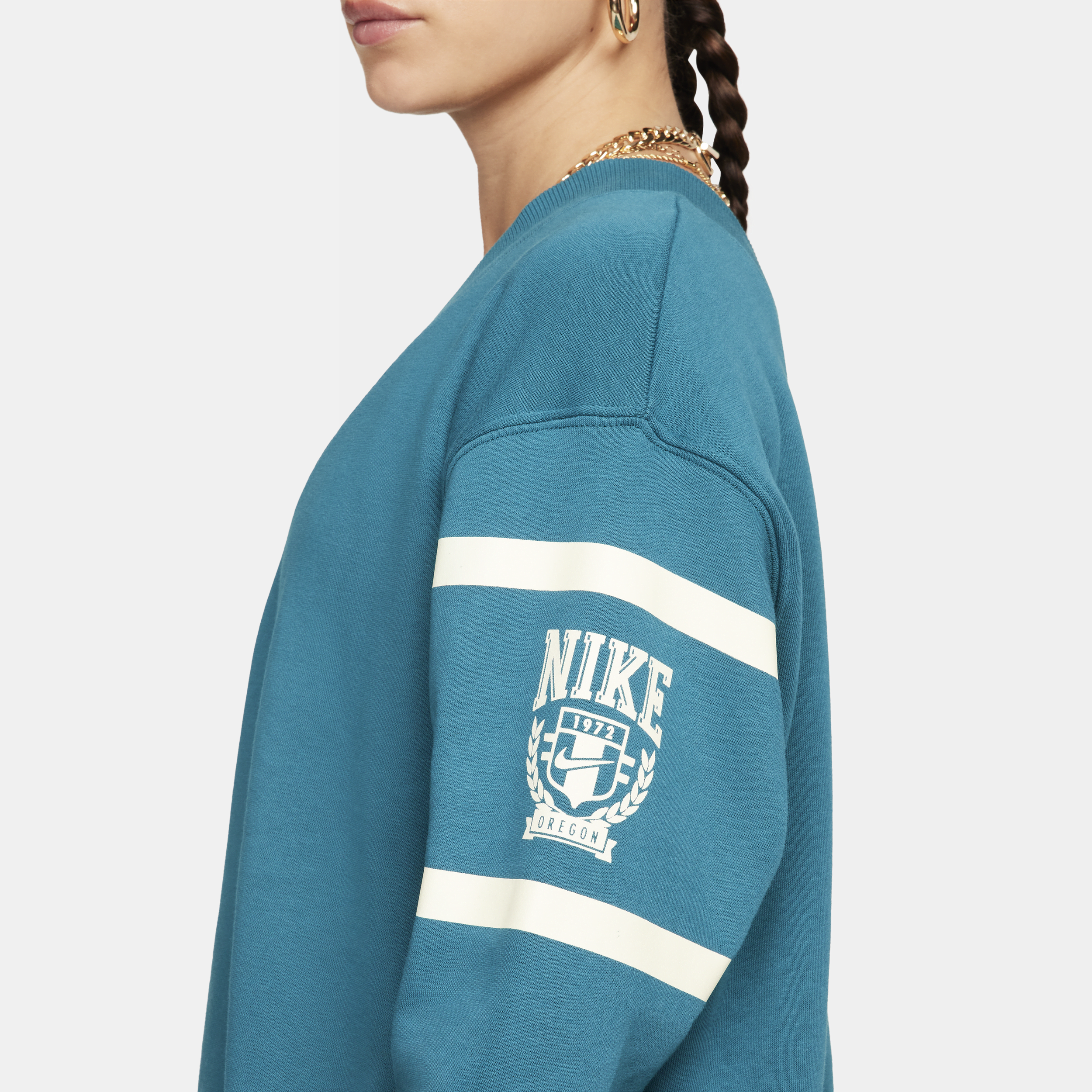 Nike Sportswear Phoenix Fleece sweatshirt met V-hals voor dames Groen