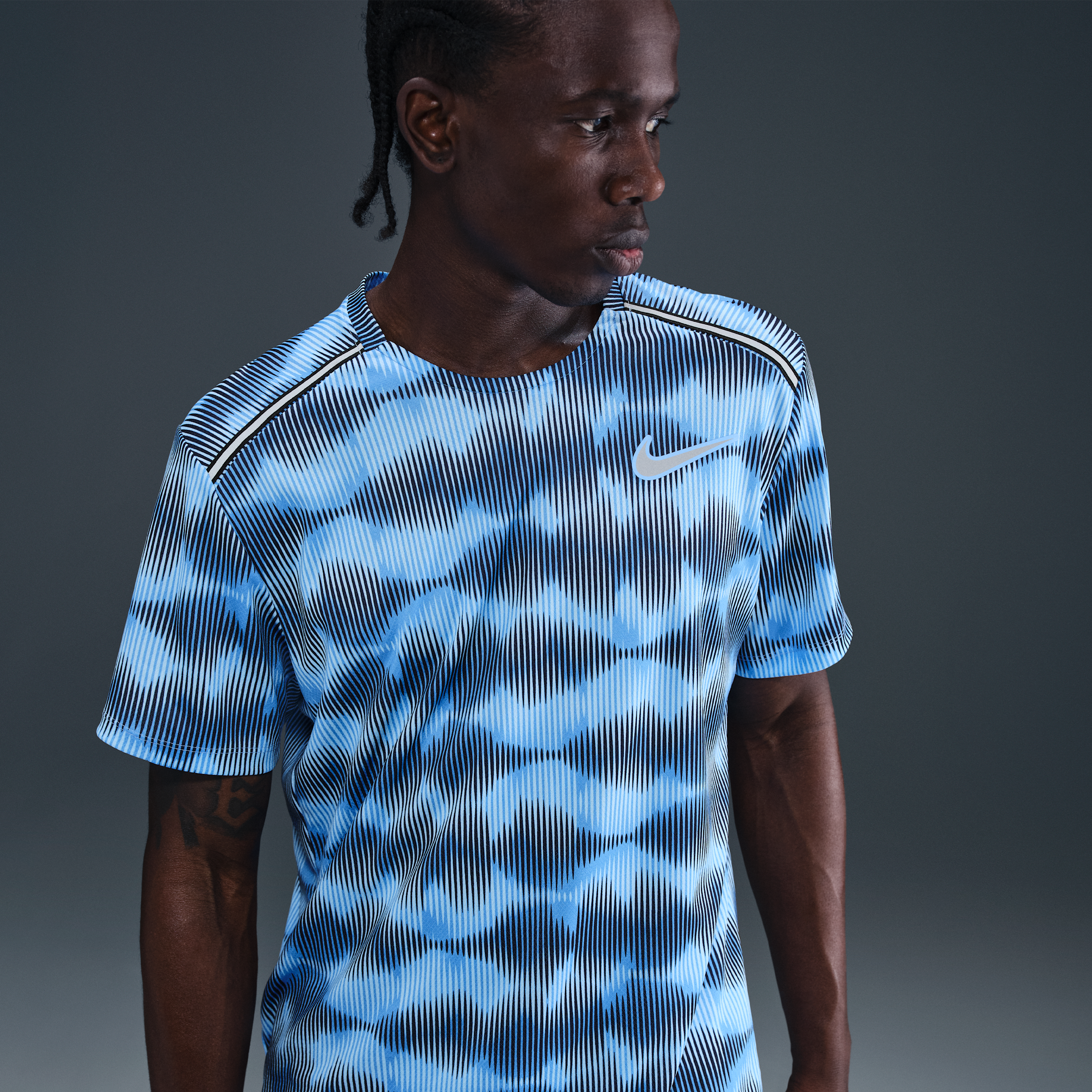 Nike Miler Hardlooptop met korte mouwen voor heren - Blauw