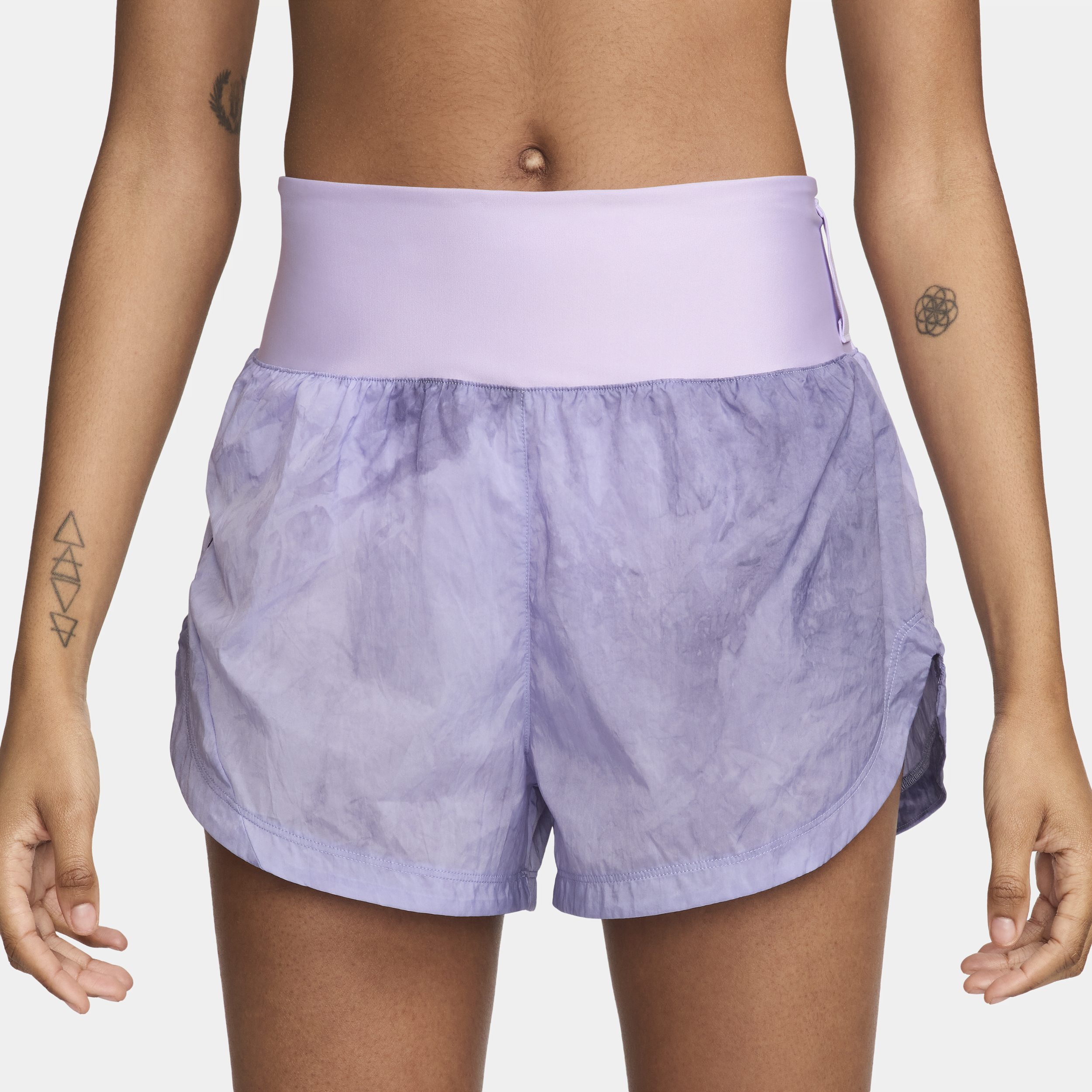 Nike Trail Repel hardloopshorts met halfhoge taille en binnenbroekje voor dames (8 cm) Paars