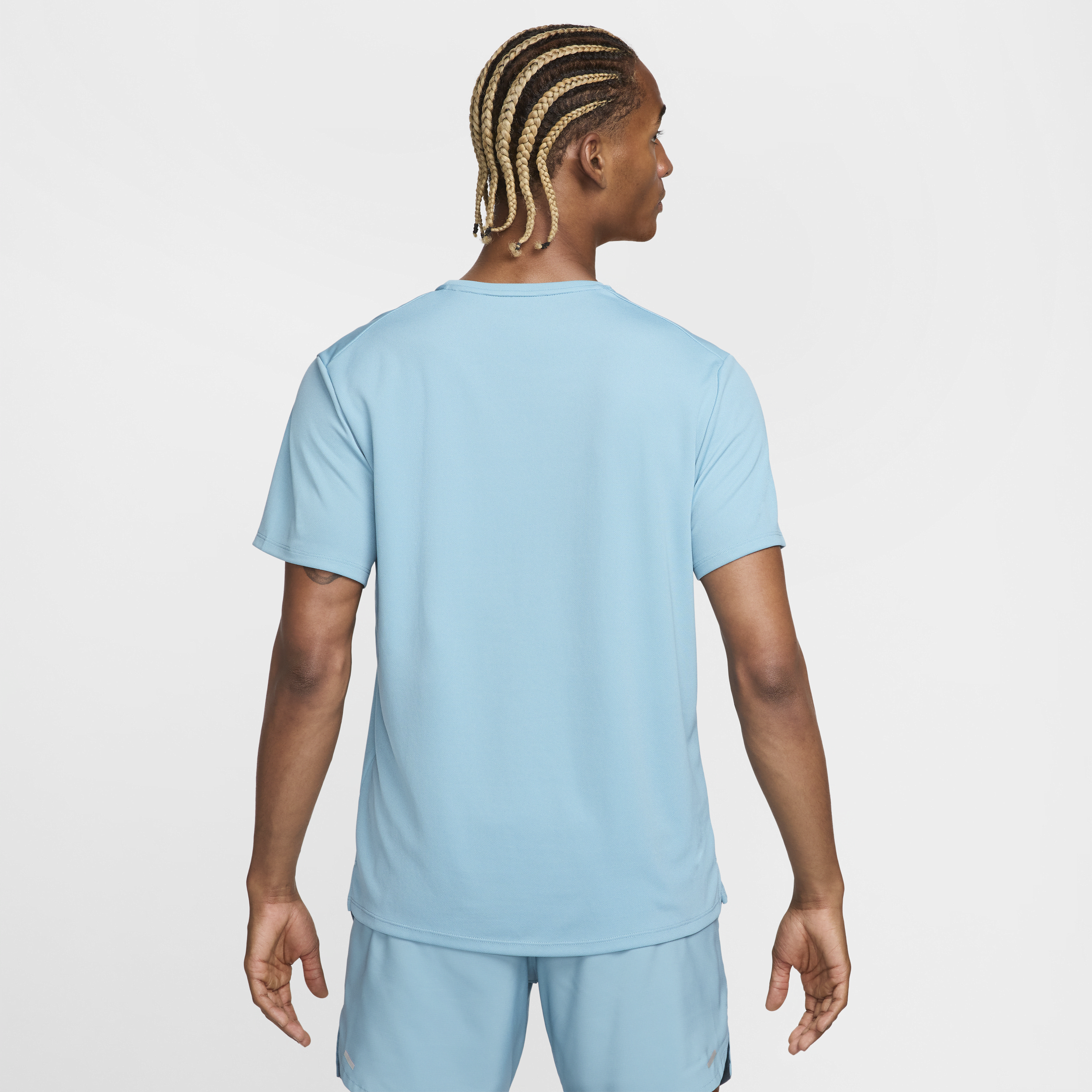 Haut de running à manches courtes Dri-FIT UV Nike Miler pour homme - Bleu