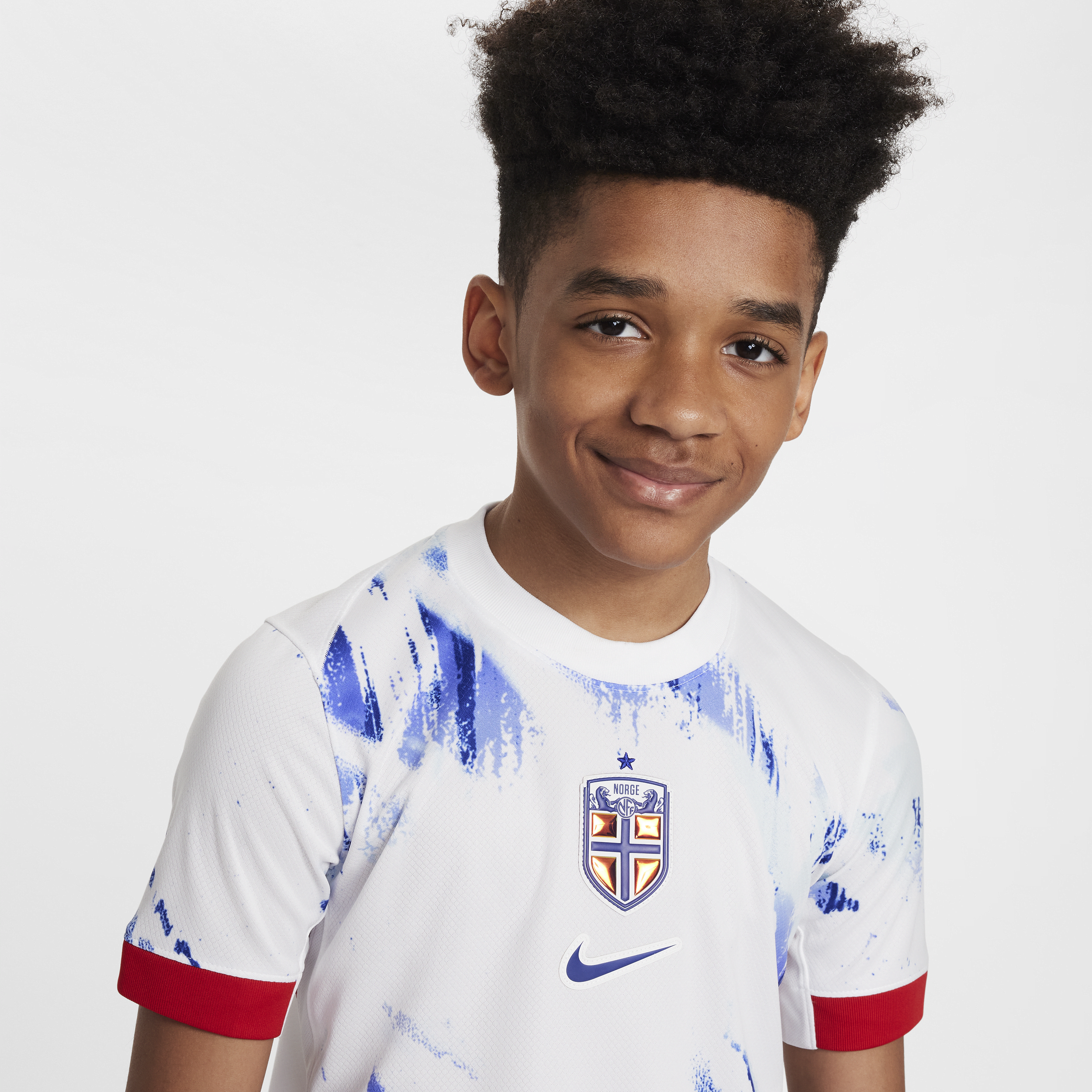 Nike Noorwegen (herenelftal) 2024 25 Stadium Uit Dri-FIT replica voetbalshirt voor kids Wit