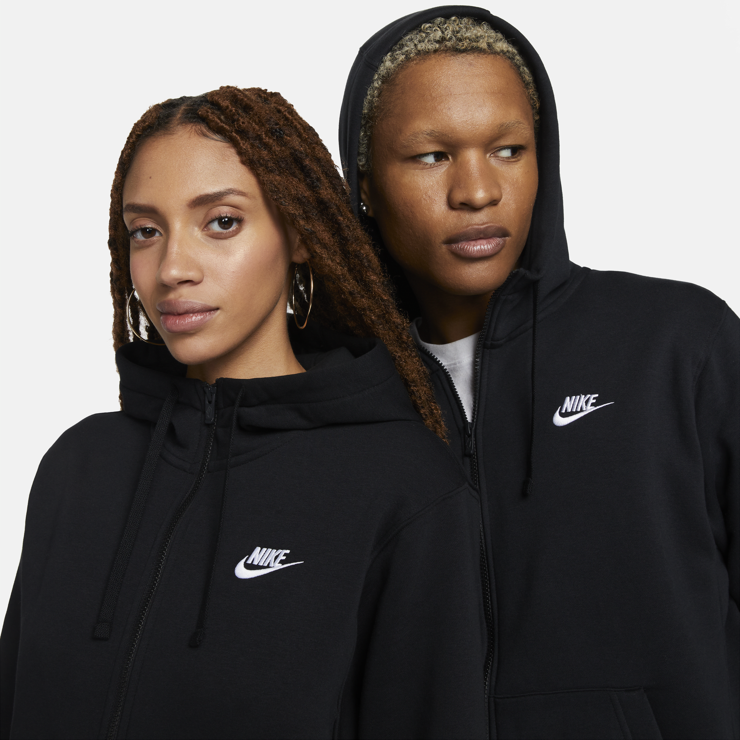 Sweat à capuche et zip Nike Sportswear Club Fleece pour Homme - Noir