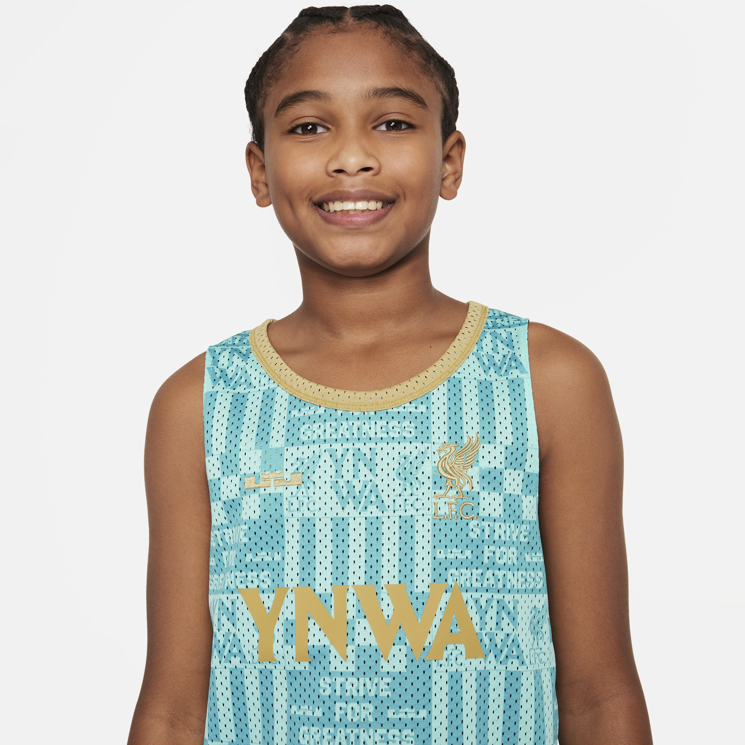 Nike LeBron x Liverpool FC Culture of Basketball omkeerbaar voetbalshirt voor kids Groen