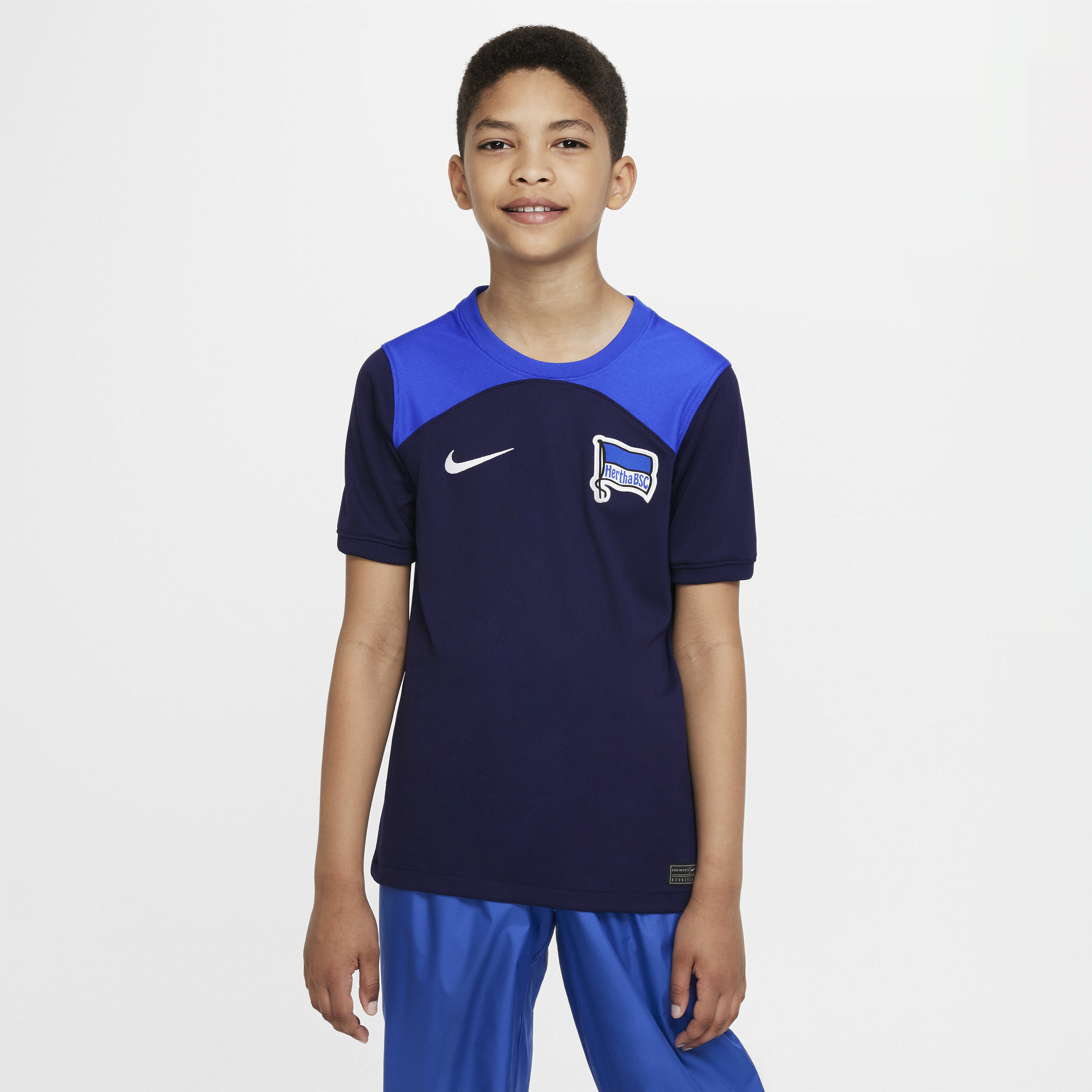 Hertha BSC 2022/23 Stadium Away Older Kids' Nike Dri-FIT Football Shirt - Blue