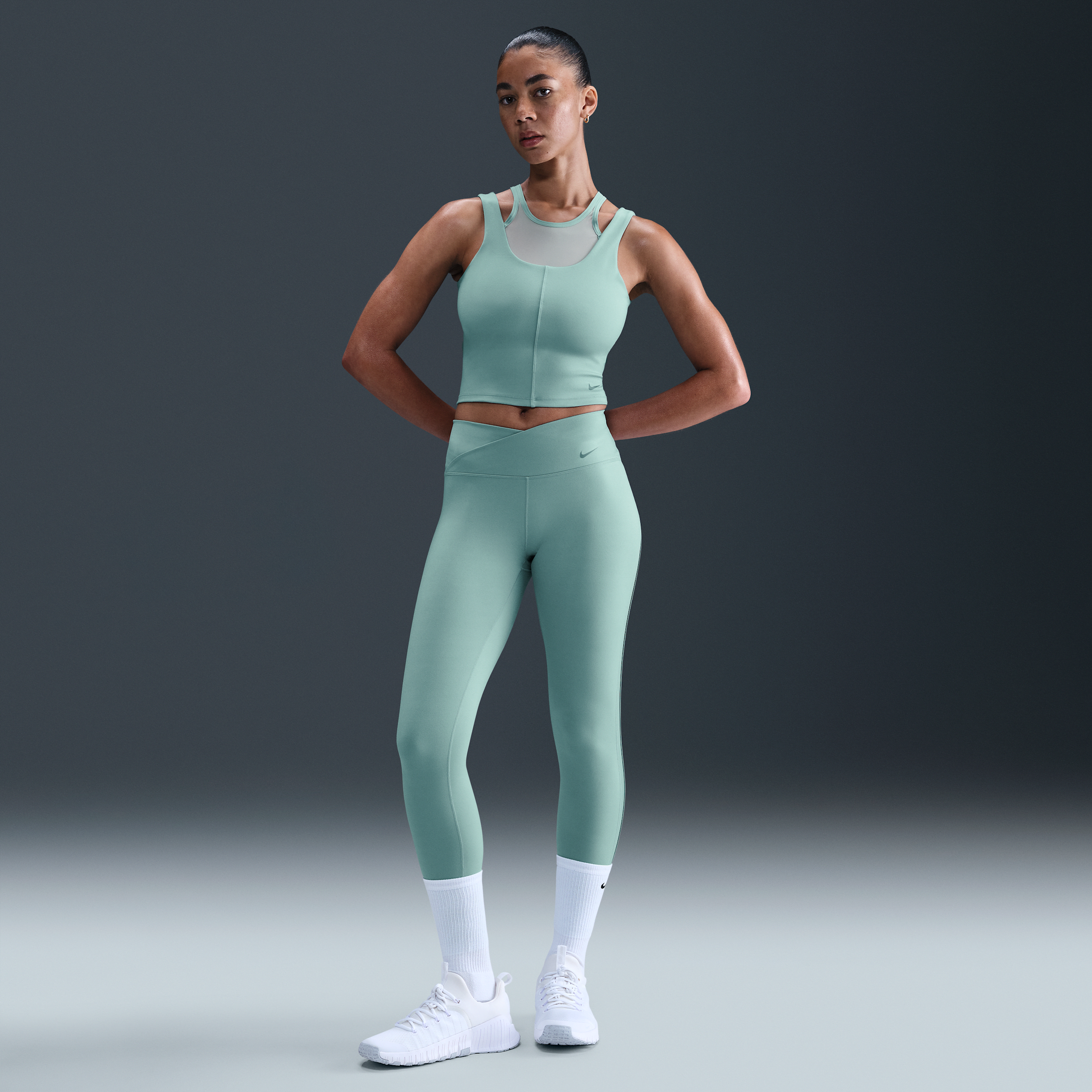 Thumbnail - Nike One 7/8-Leggings mit hohem Bund (Damen) - Grün