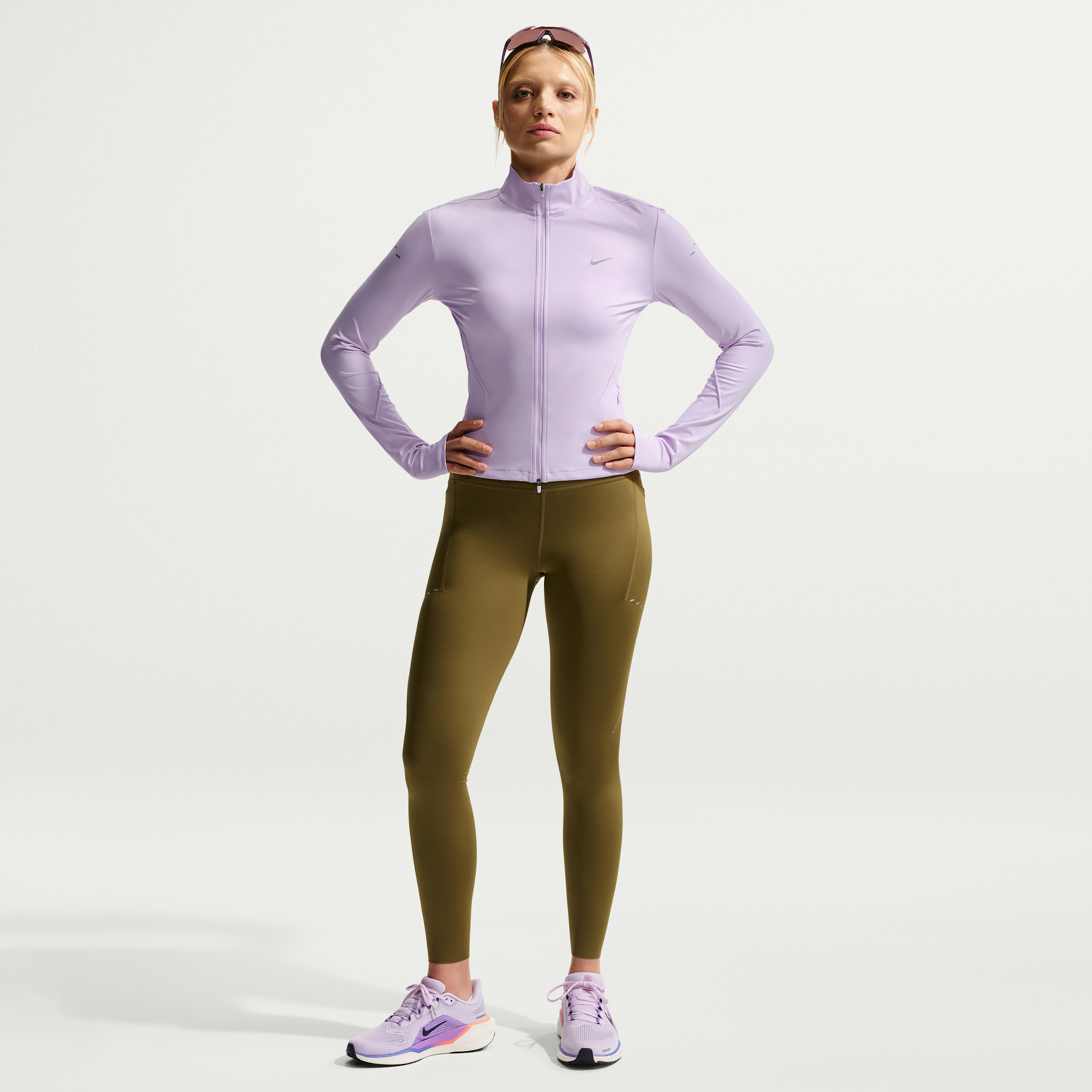 Leggings da running a 7/8 a vita alta con tasche Nike Swift – Donna - Marrone