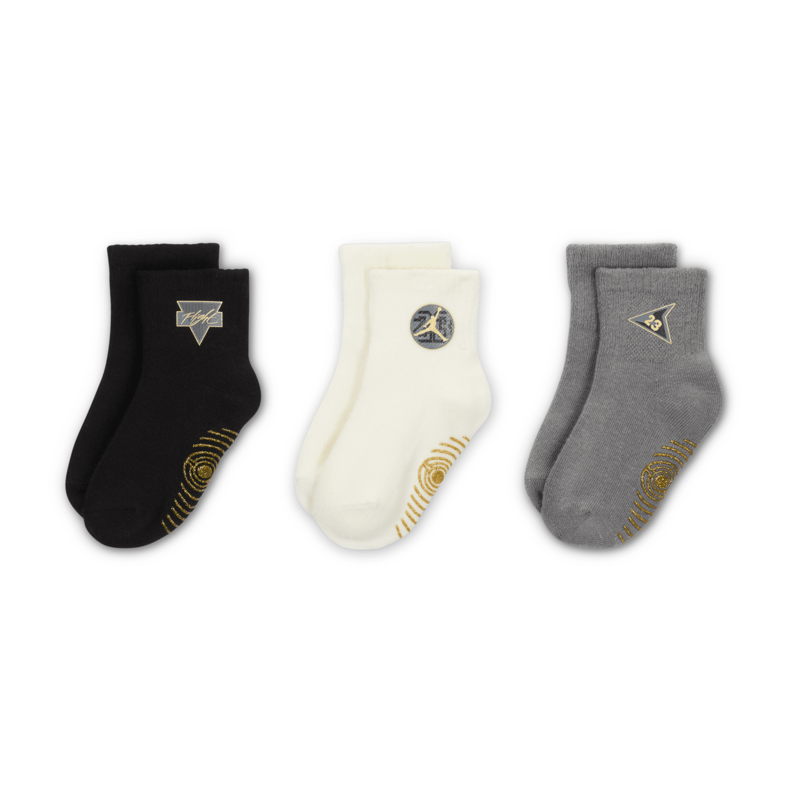 Calze con motivo gripper See Me Shine Jordan – Bebè (12-24 mesi) (3 paia) - Nero