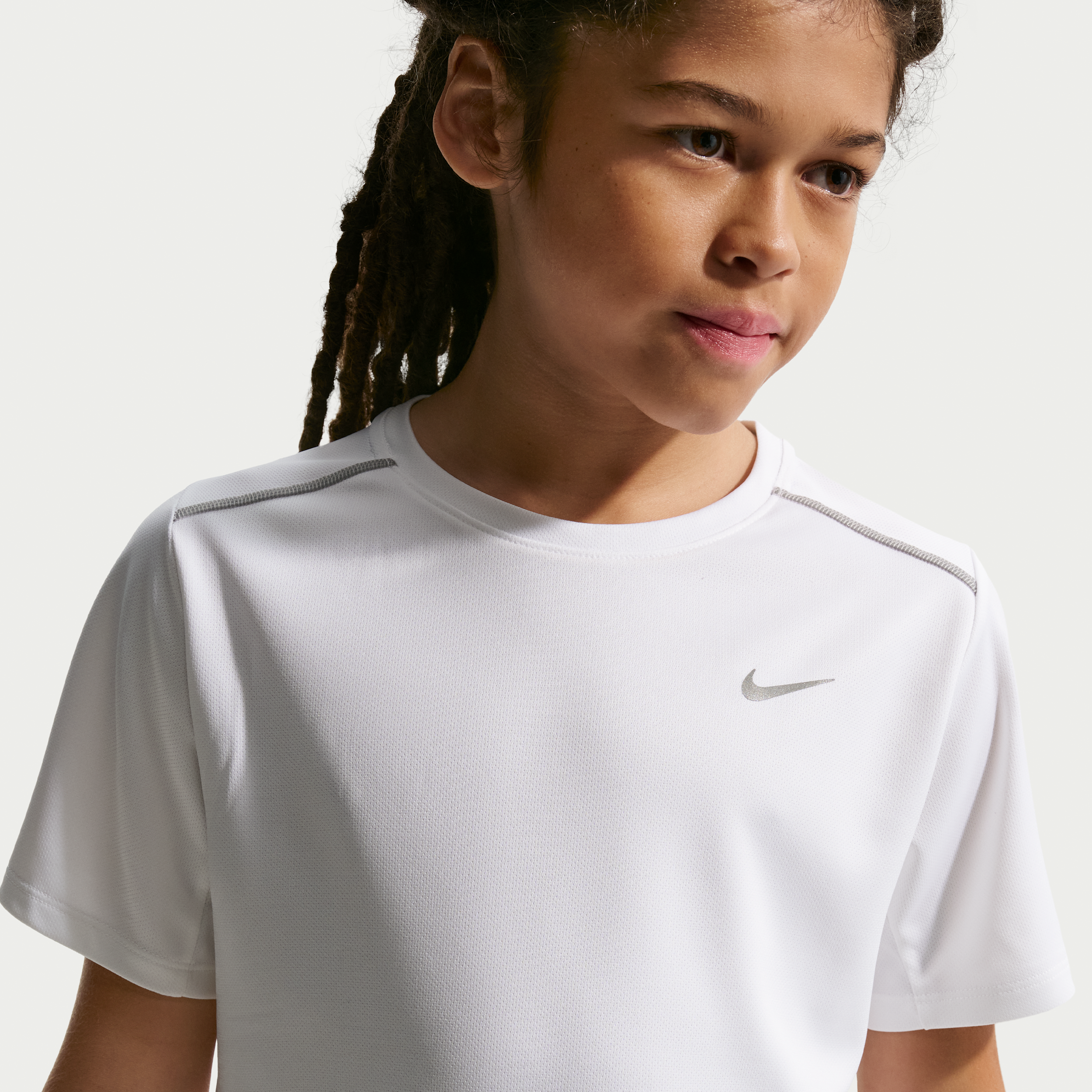 Thumbnail - Nike Miler Dri-FIT Kurzarmshirt (ältere Kinder) - Weiß